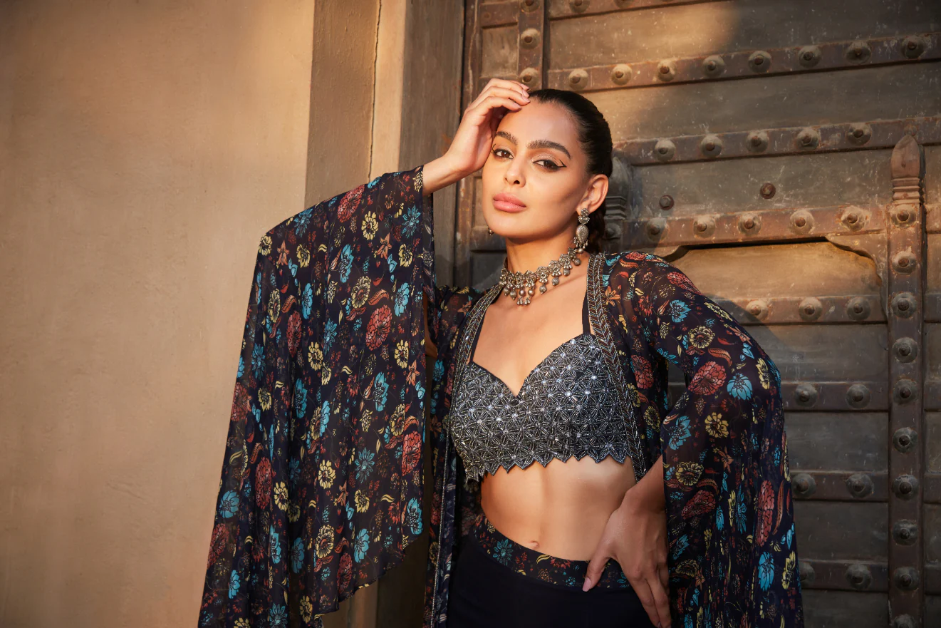 Aaliyah- Printed Cape Set - Image 2