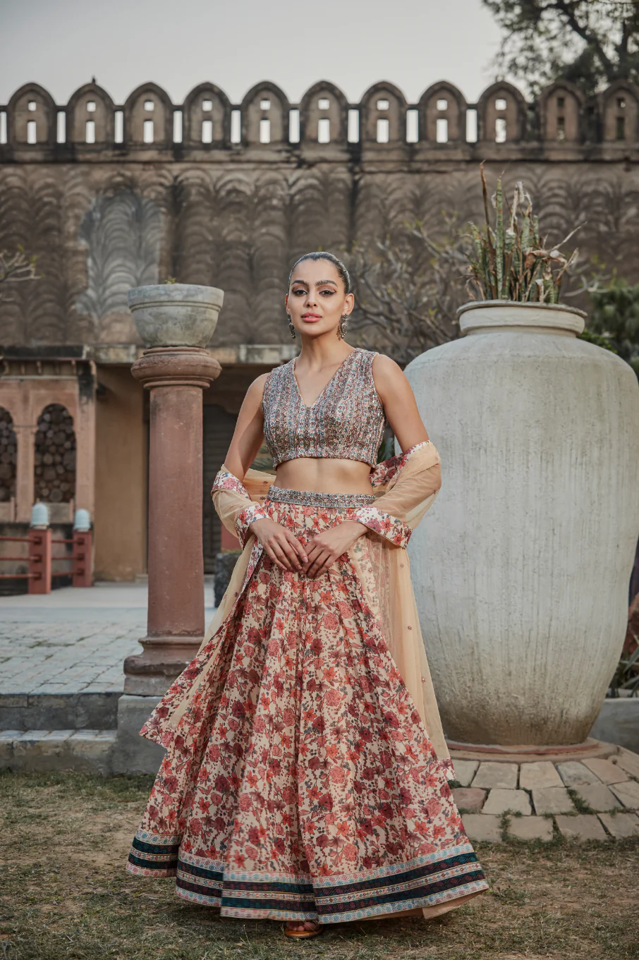 Aisha- Printed Lehenga Set - Image 4