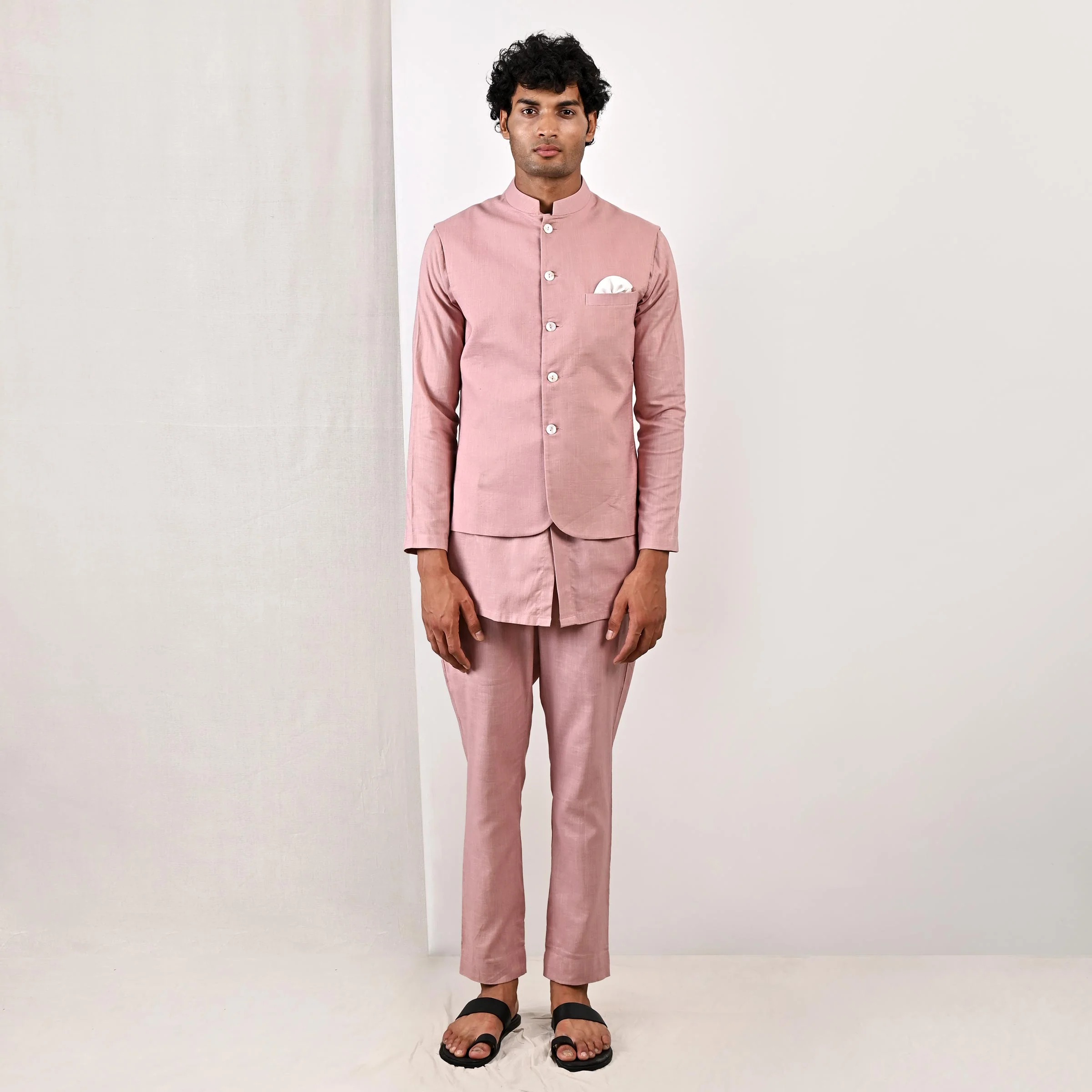 Arnold - Mauve Nehru Jacket with Kurta Set
