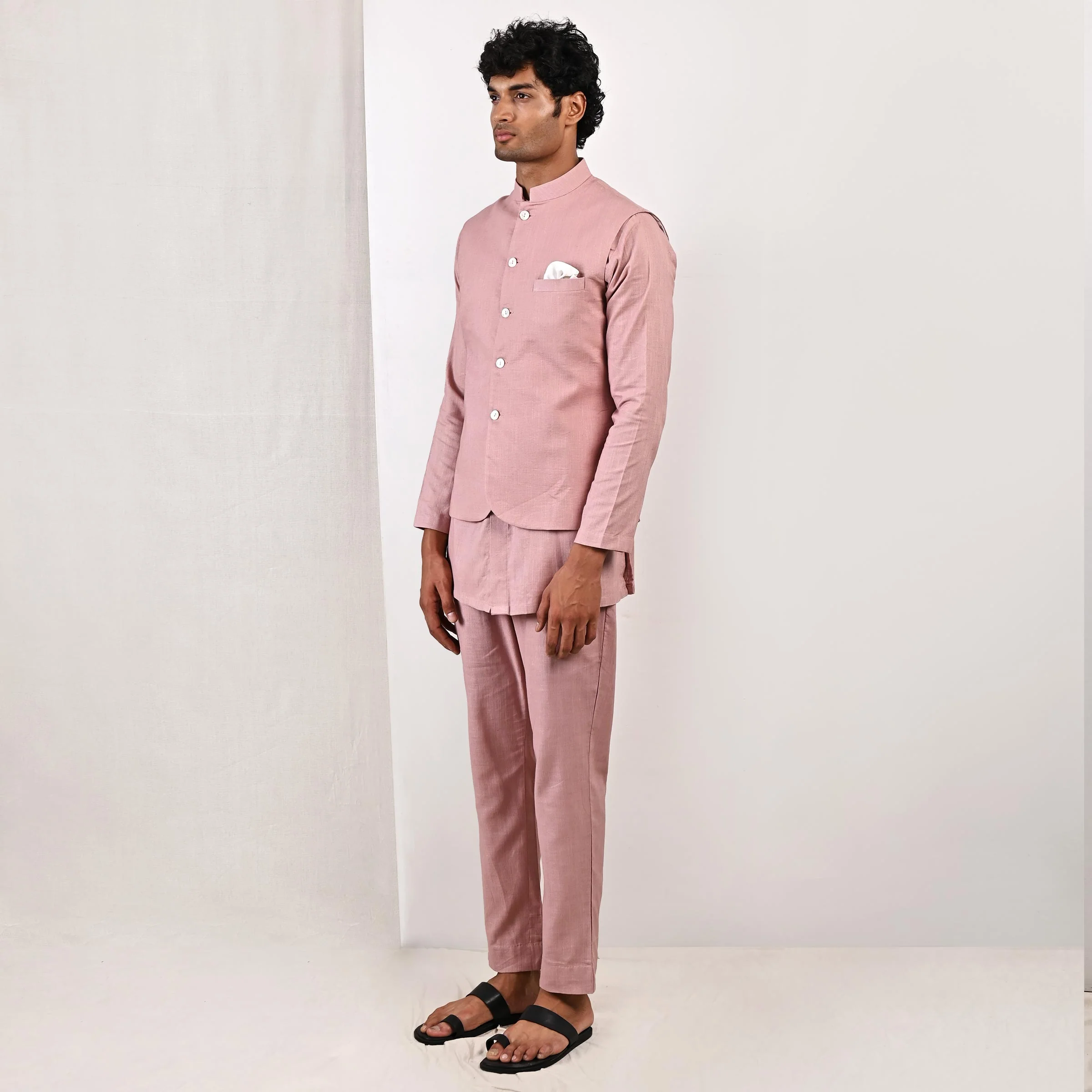 Arnold - Mauve Nehru Jacket with Kurta Set - Image 5