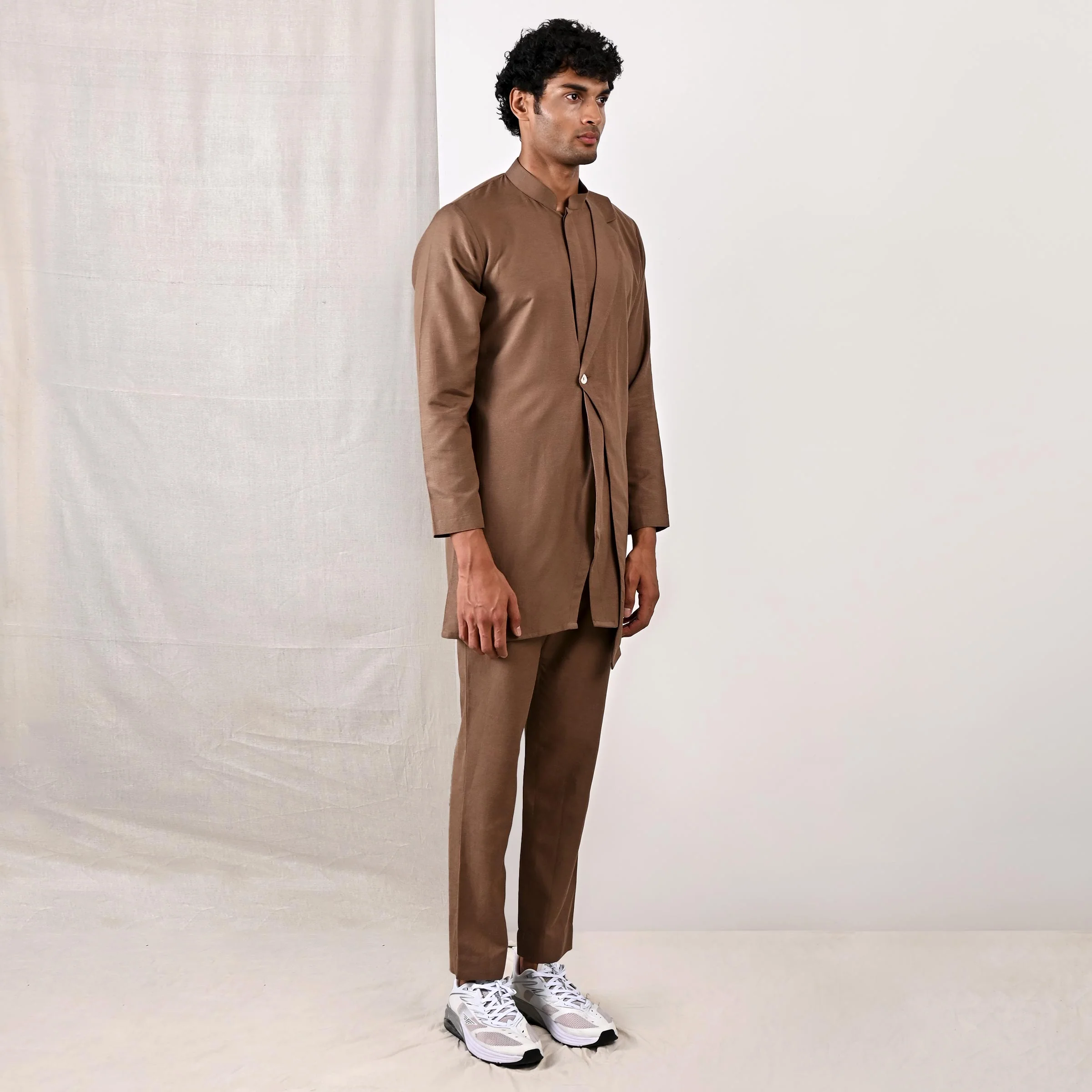 Arthur - Light Brown Short Kurta Set - Image 3