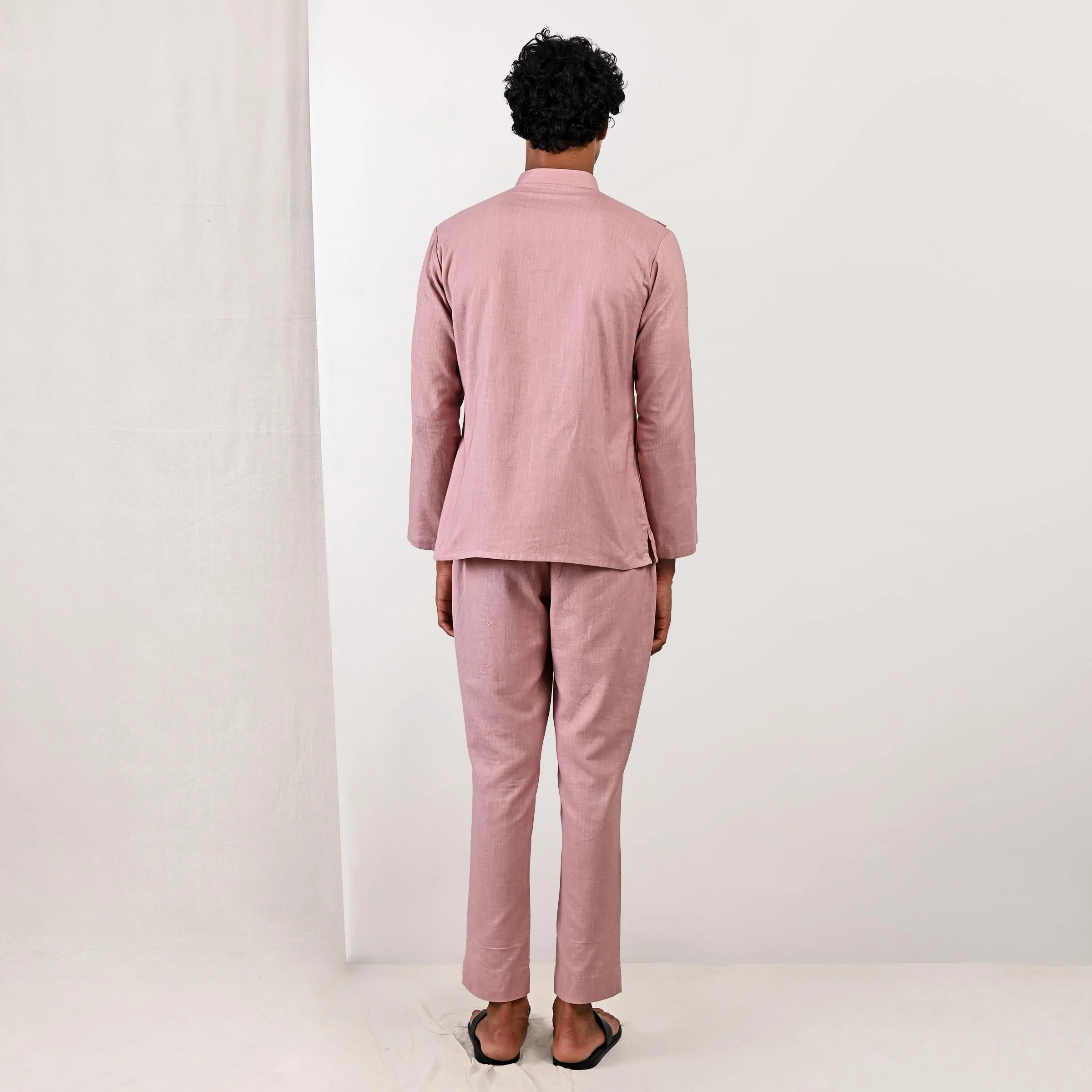 Averitt - Mauve Asymmetrical Shirt Kurta with Pant Set - Image 5
