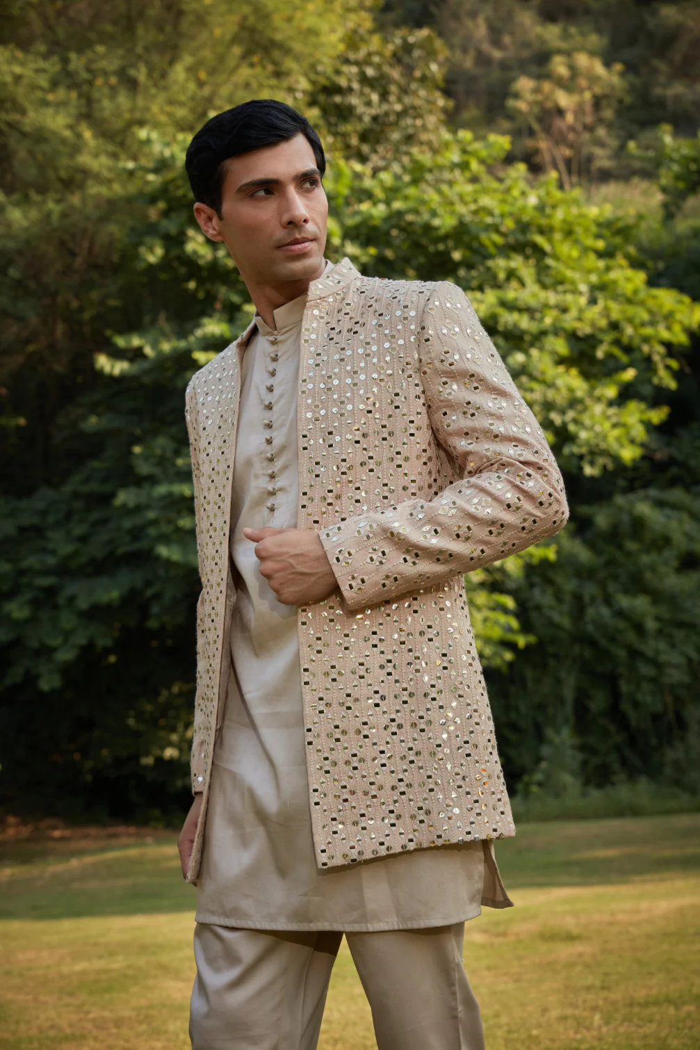 Beige Bliss Indowestern Set - Image 3