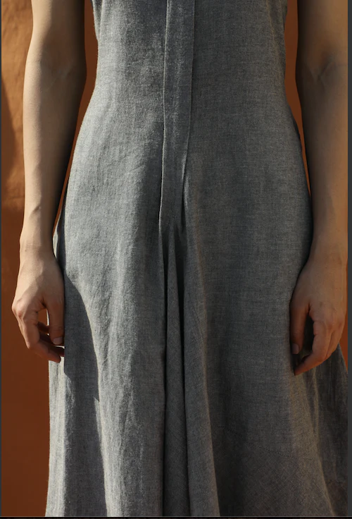 Breezy Boho - Grey Organic Cotton Cowl Dress - Image 5