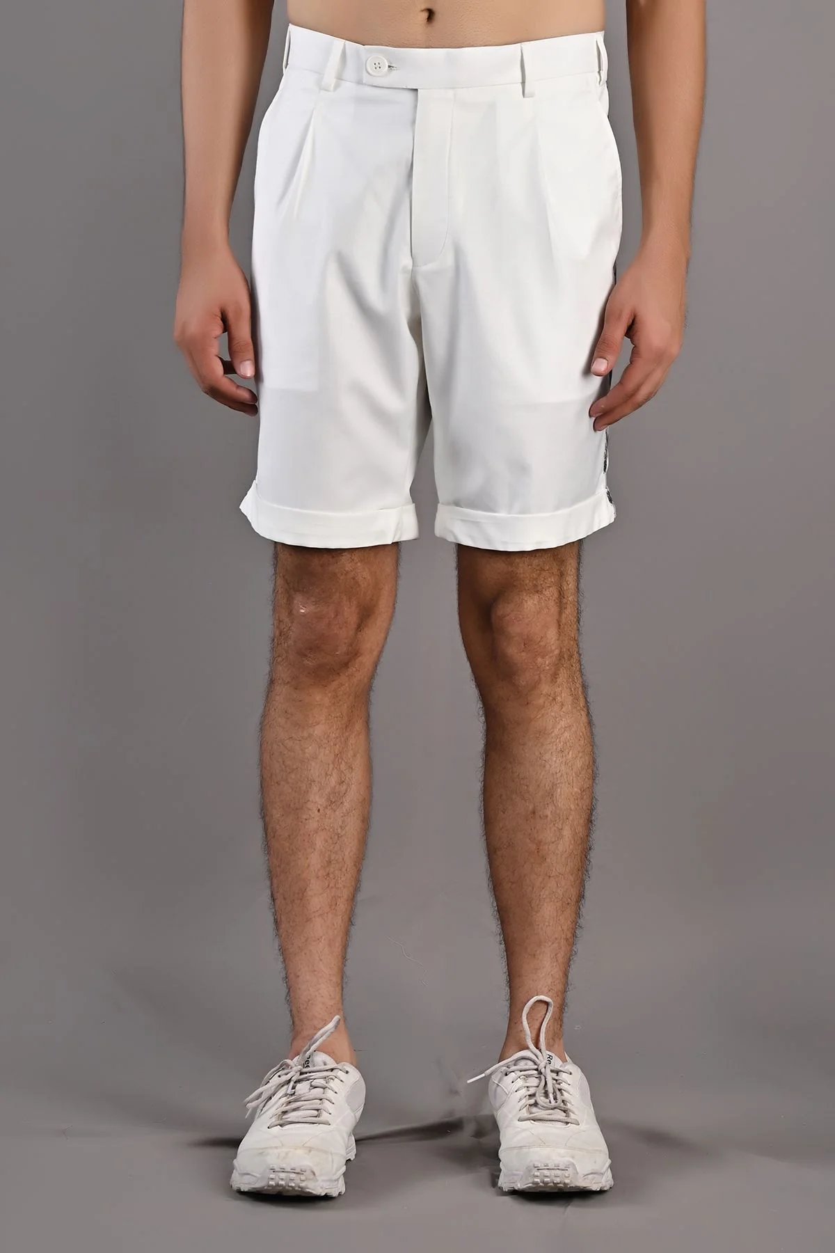 Caesar - Multi Blue Printed Shirt with Off-White Shorts Set - Image 7