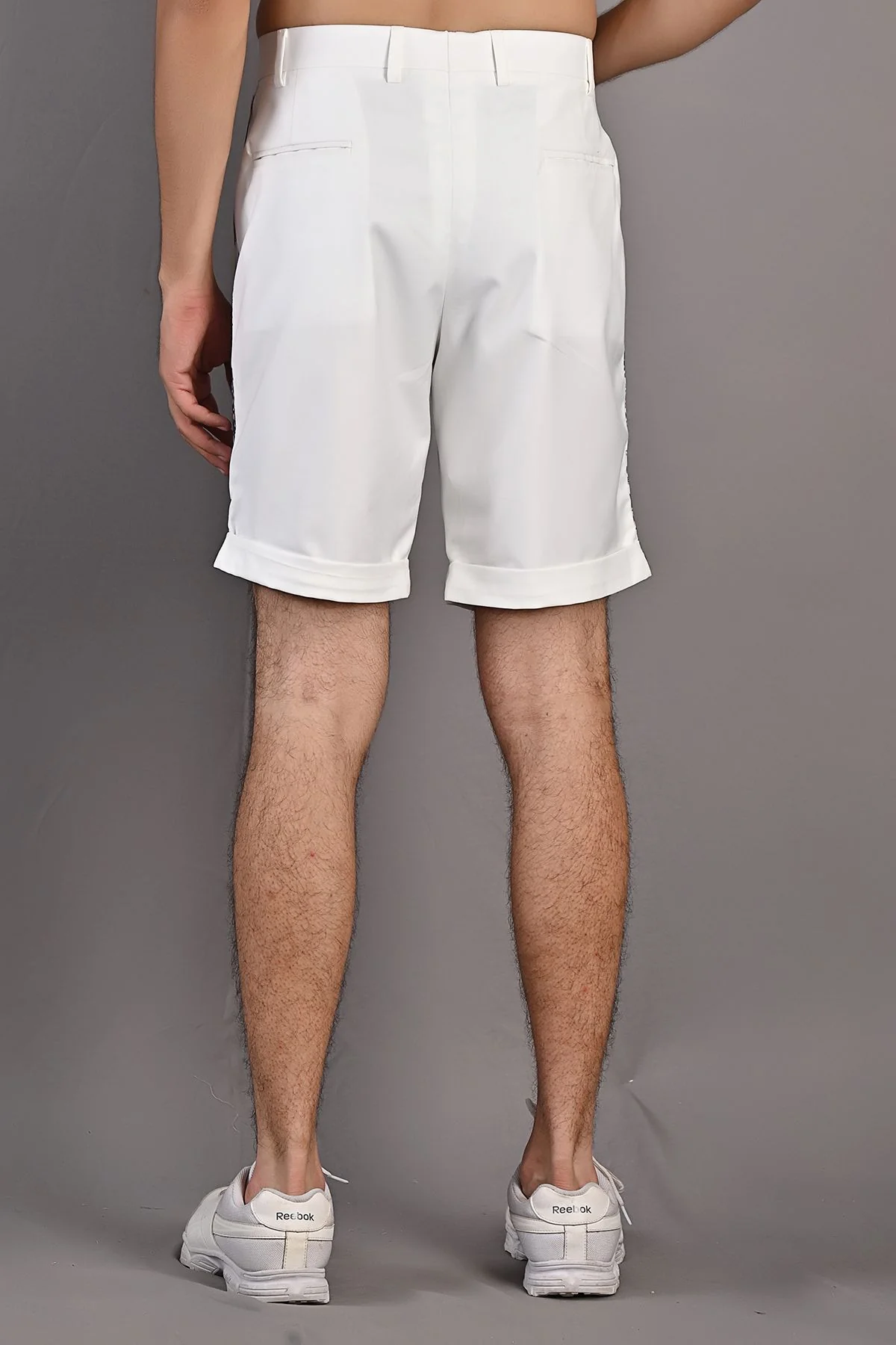 Caesar - Multi Blue Printed Shirt with Off-White Shorts Set - Image 8