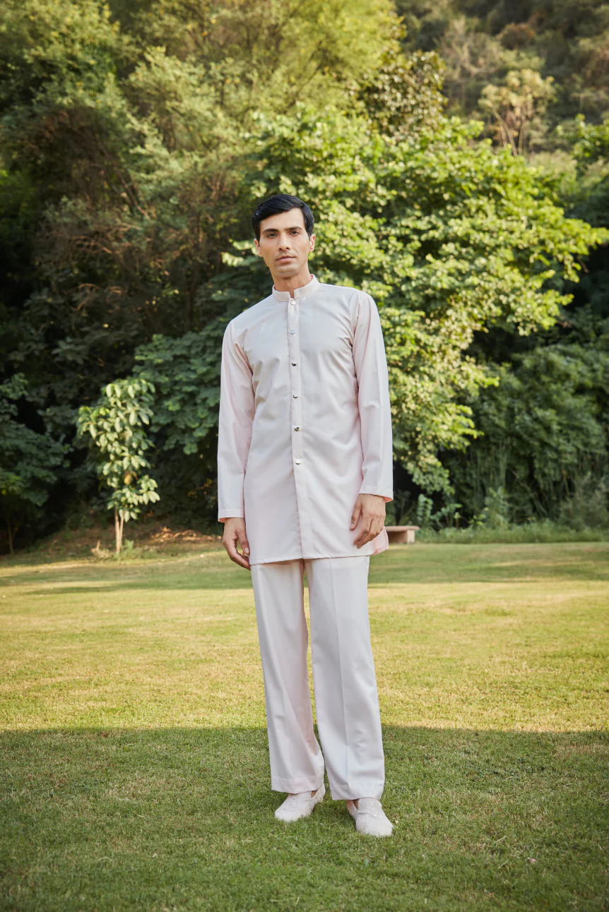 Celestial Peach Royale Indowestern Set - Image 6