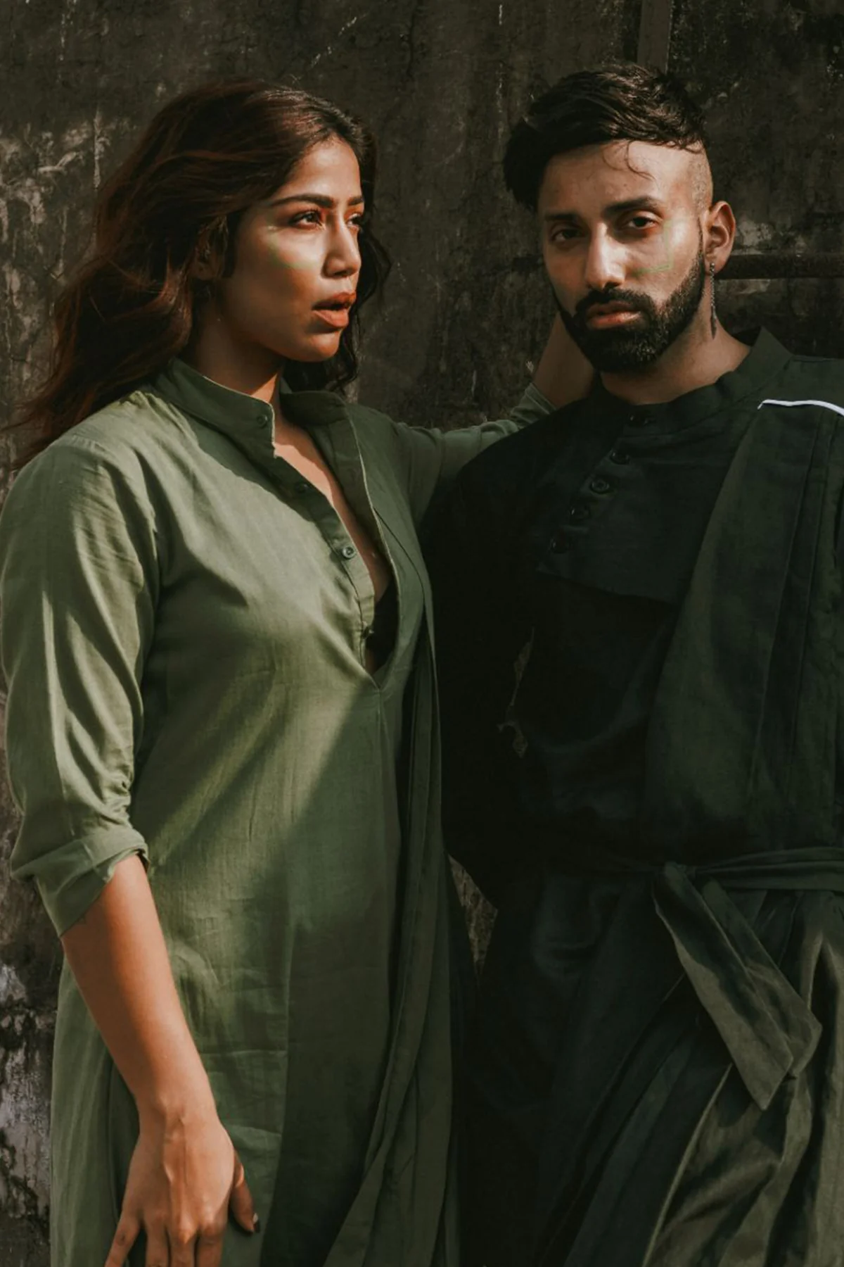 Chase - Bottle Green Kurta With White Pant Set - Image 5
