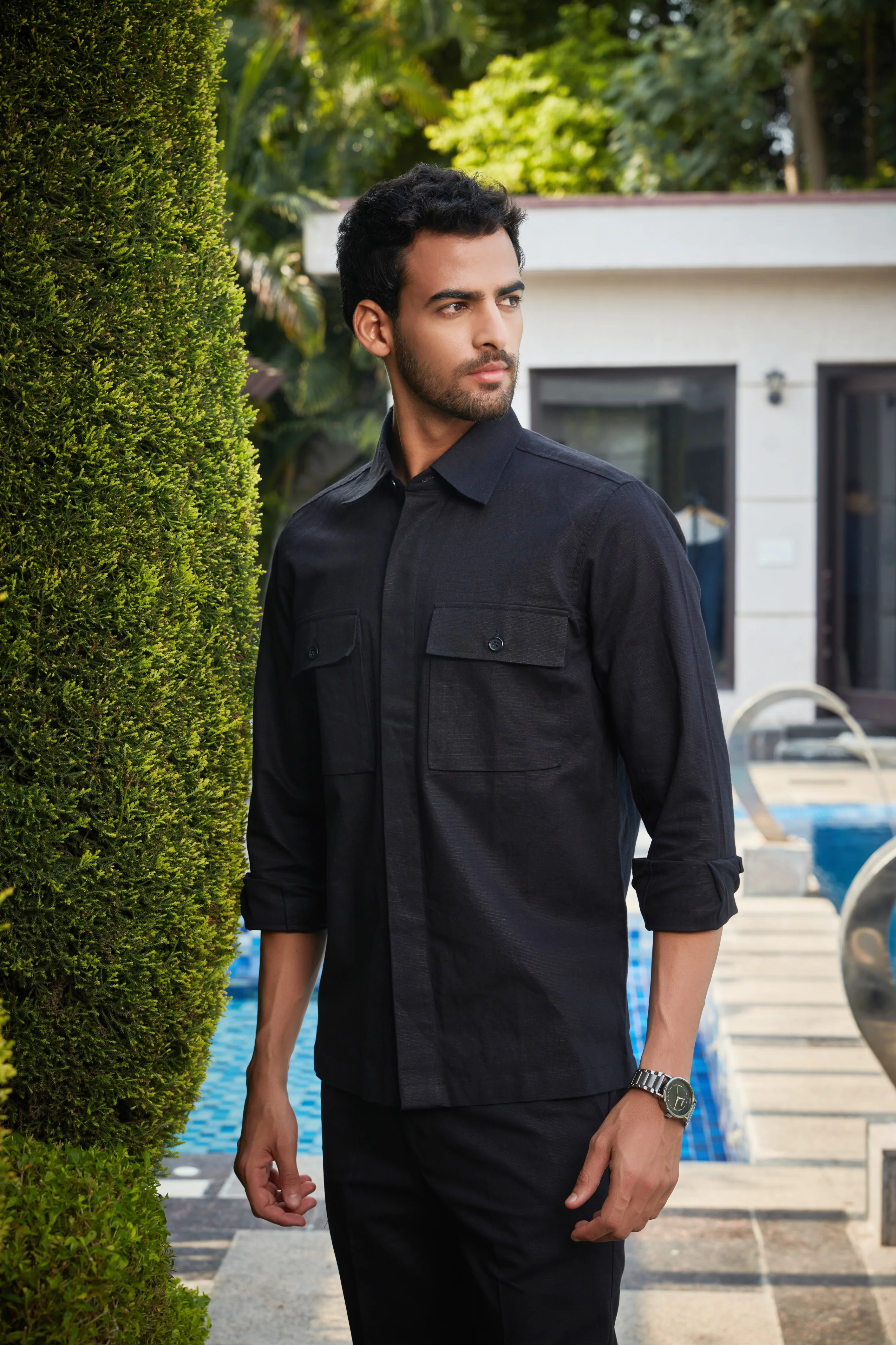 Chris- Black Linen Co Ord Set - Image 2