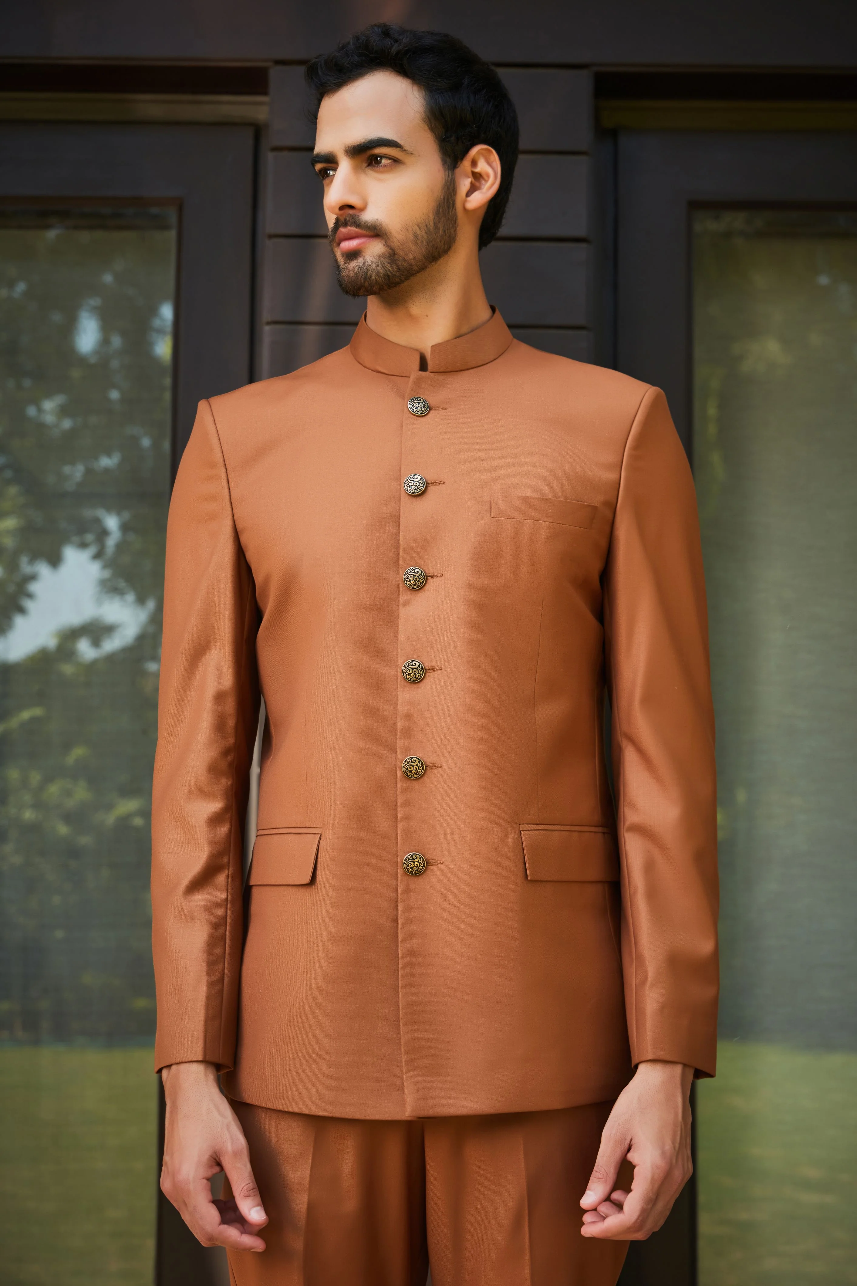 Clinton- Rust Bandhgala set - Image 2