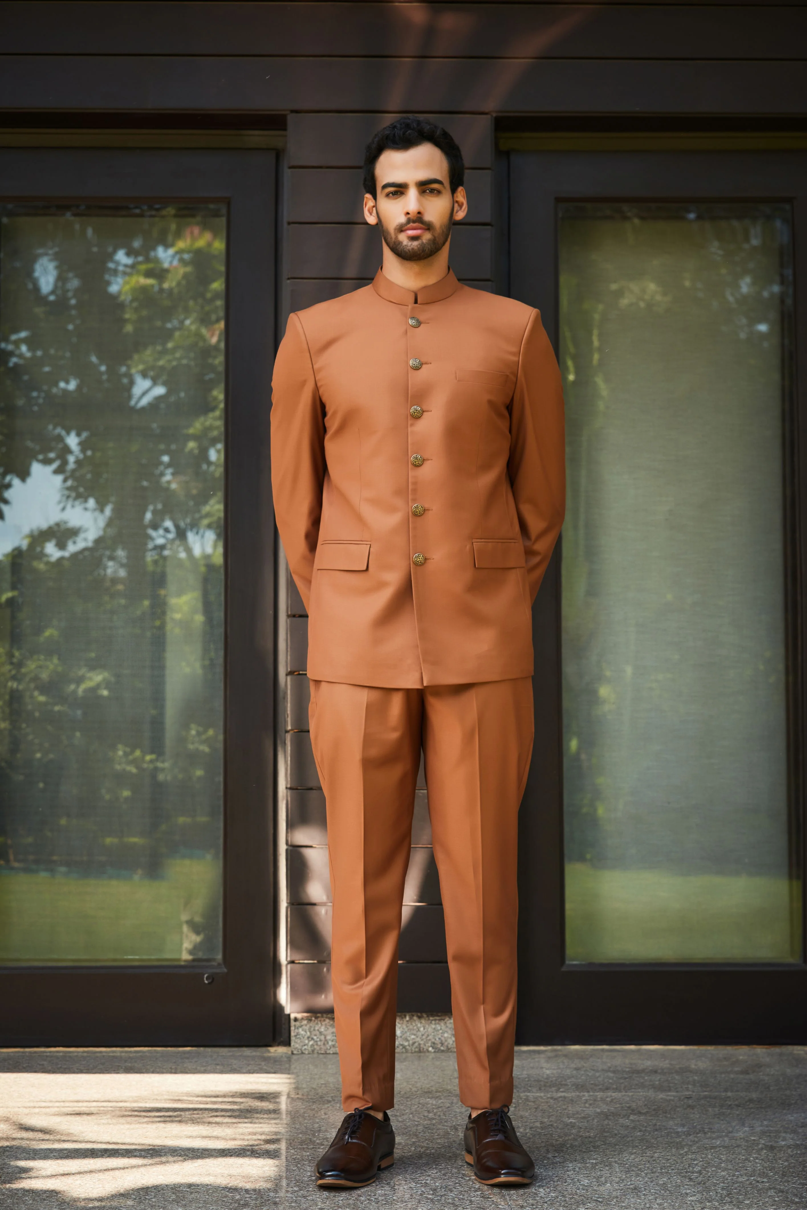 Clinton- Rust Bandhgala set - Image 3
