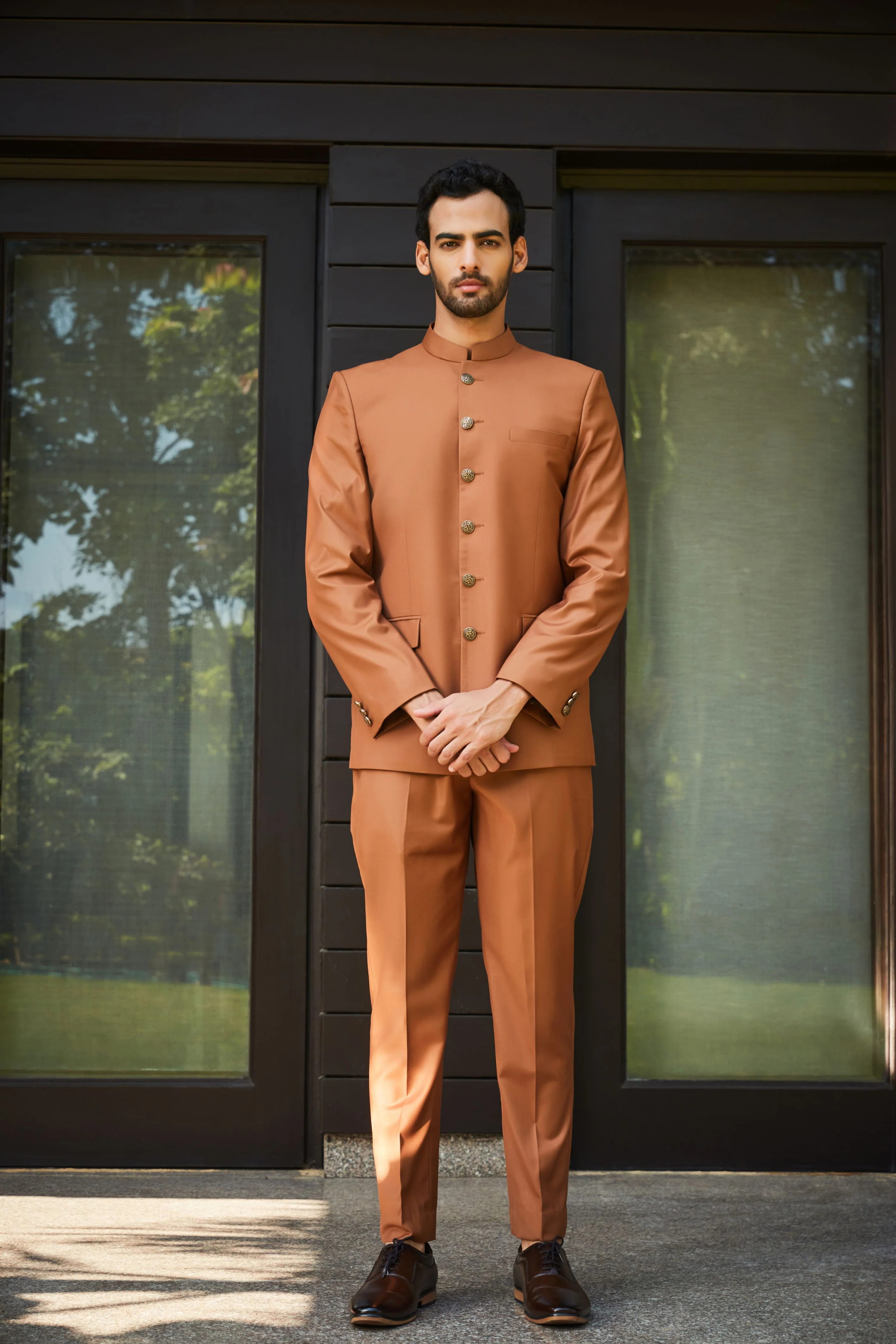 Clinton- Rust Bandhgala set - Image 4