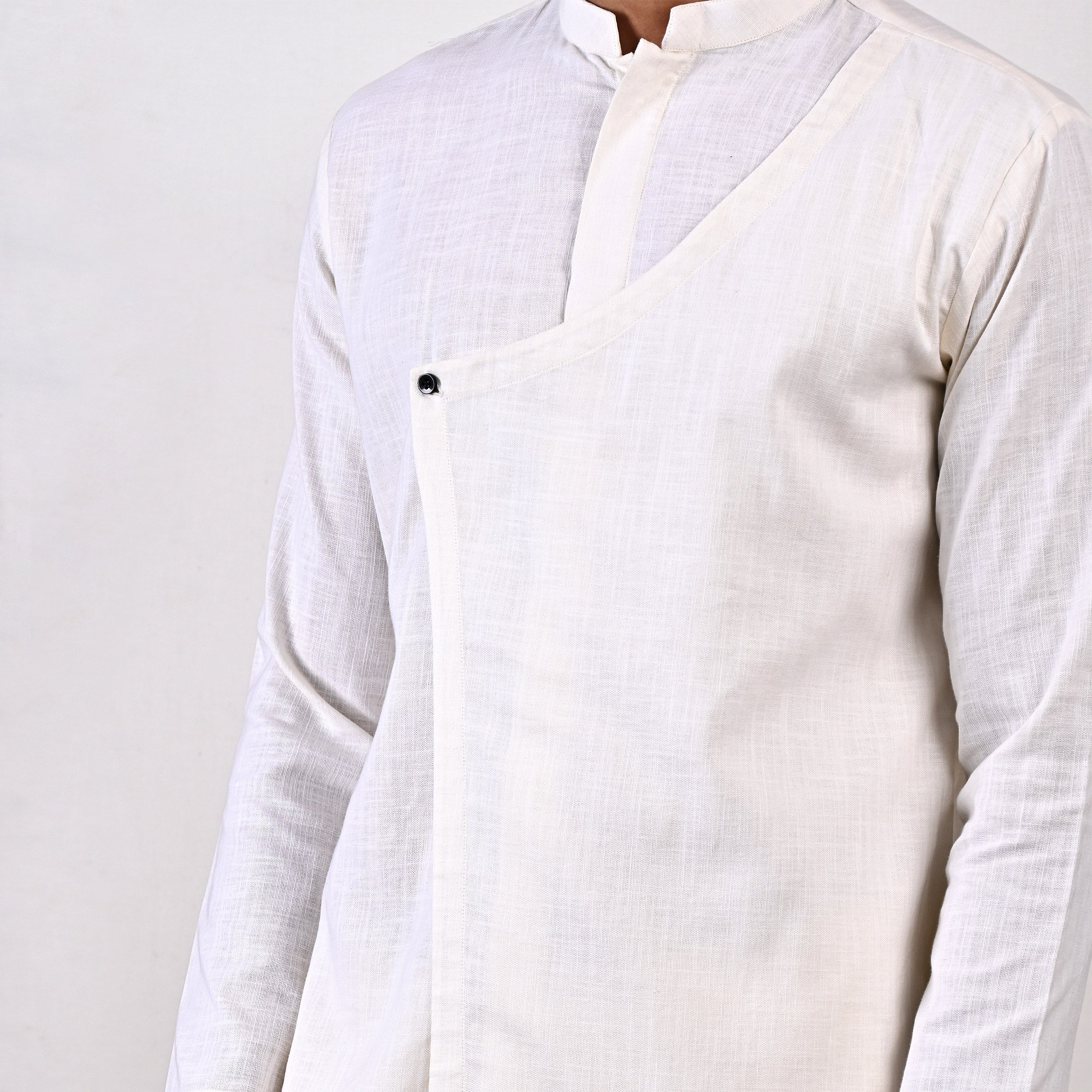 Conall - Off White Asymmetrical Short Kurta Set - Image 4