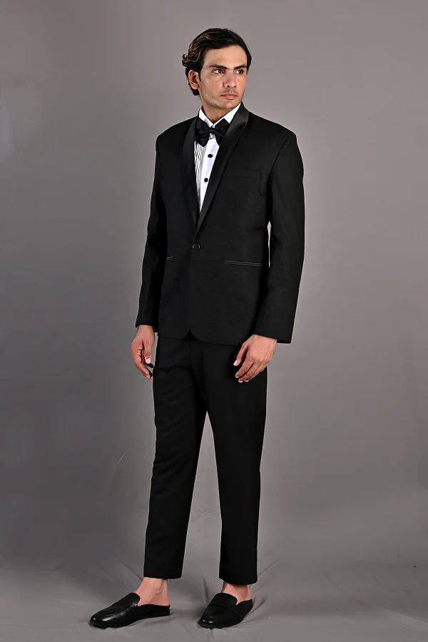 Constantine - Black Abstract Embroidered Tuxedo Set - Image 5