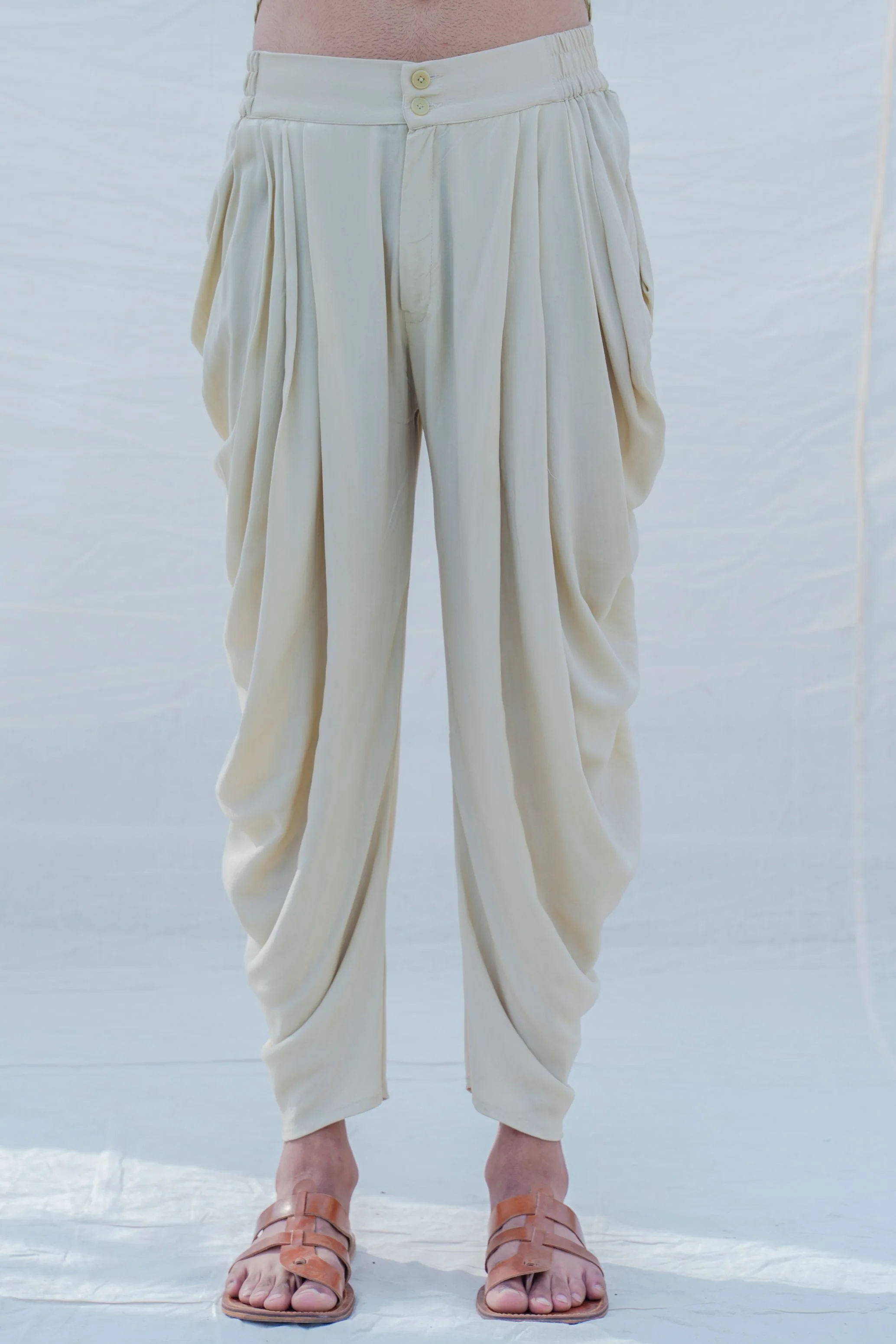 Cotton X Rayon Pista Green Angrakha with Dhoti Set - Image 6