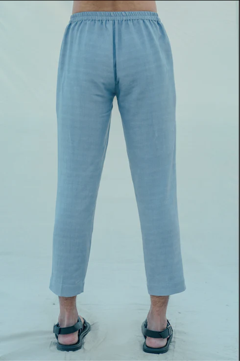 Cotton X Linen Sky Blue Trouser - Image 4