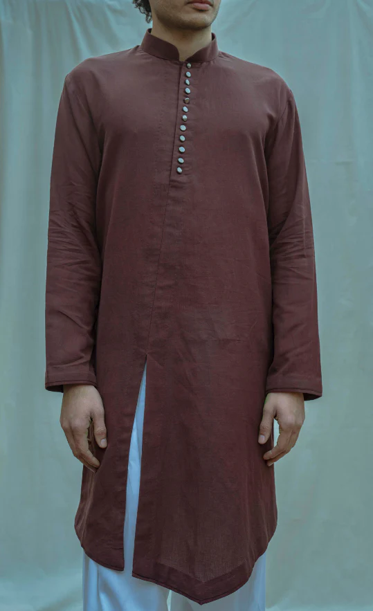 Cotton X Linen Front Silt Kurta - Image 3