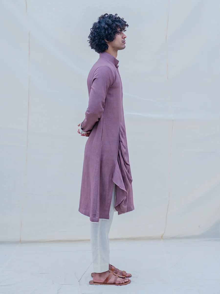 Cotton X Rayon Mauve Kurta Set - Image 3