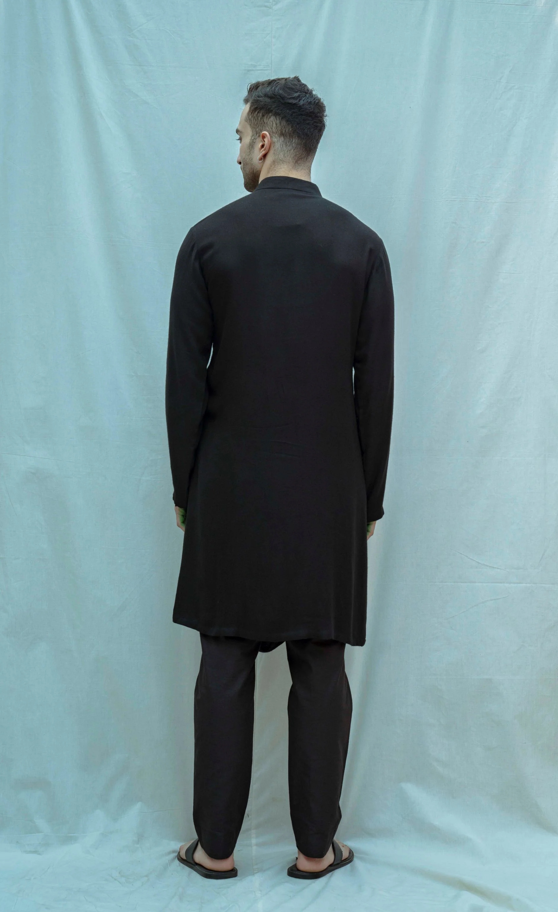 Black Cowl Kurta Set - Image 2