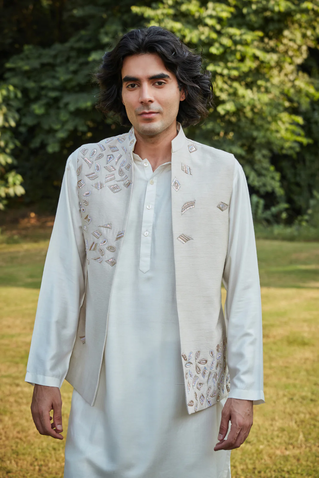 Deley Off White Nehru Jacket - Image 2