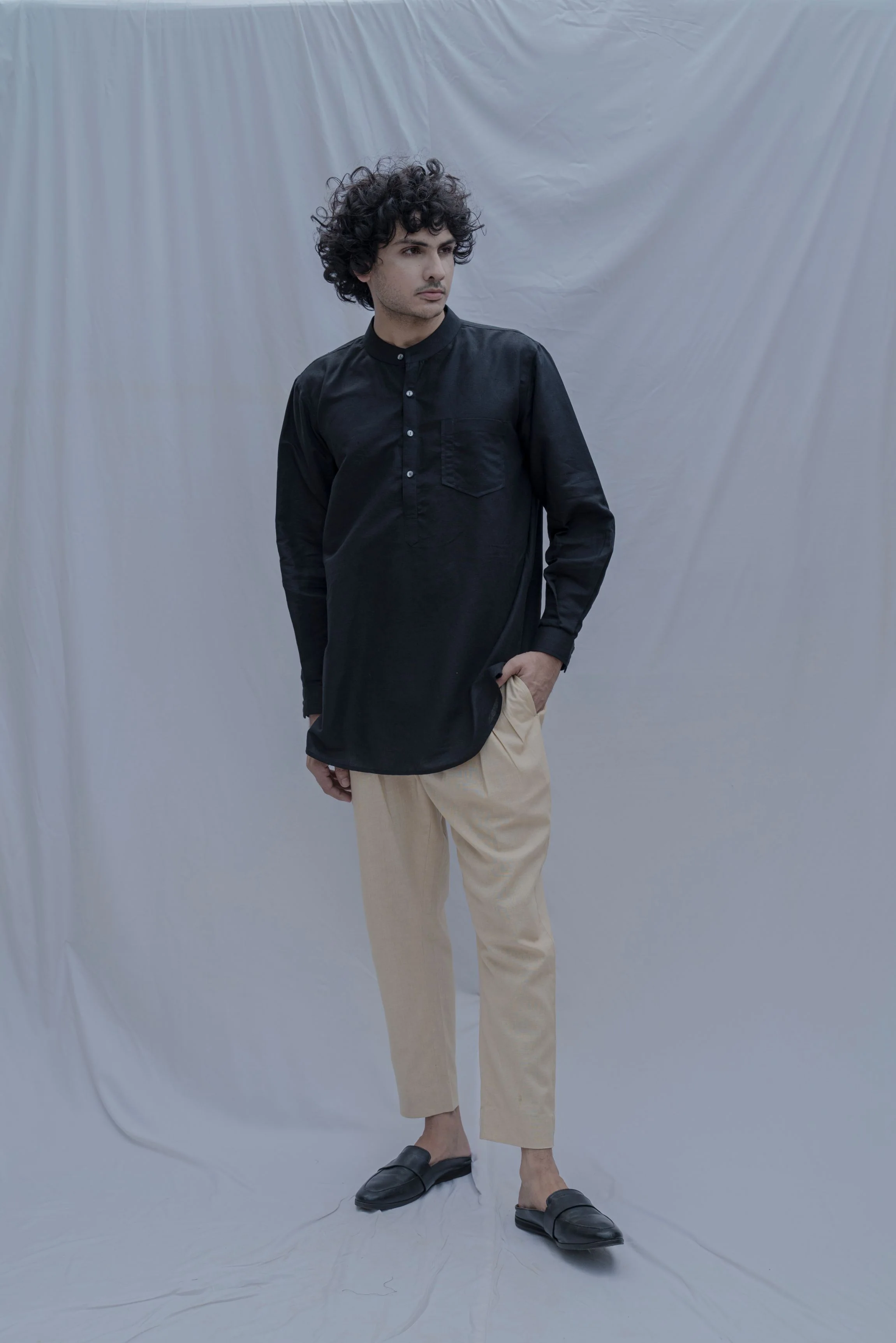 Delos - Black Short Kurta - Image 2