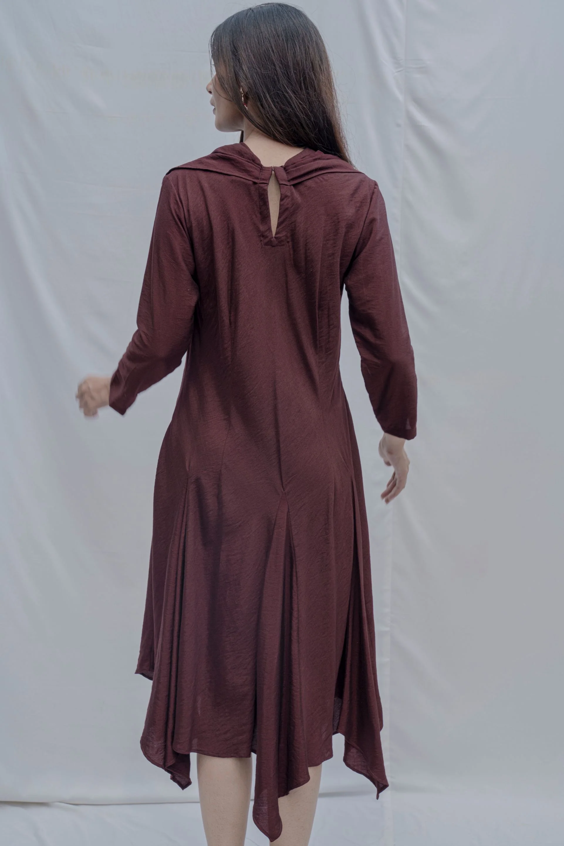 Dream- Wine Draped Cowl dress - Image 3