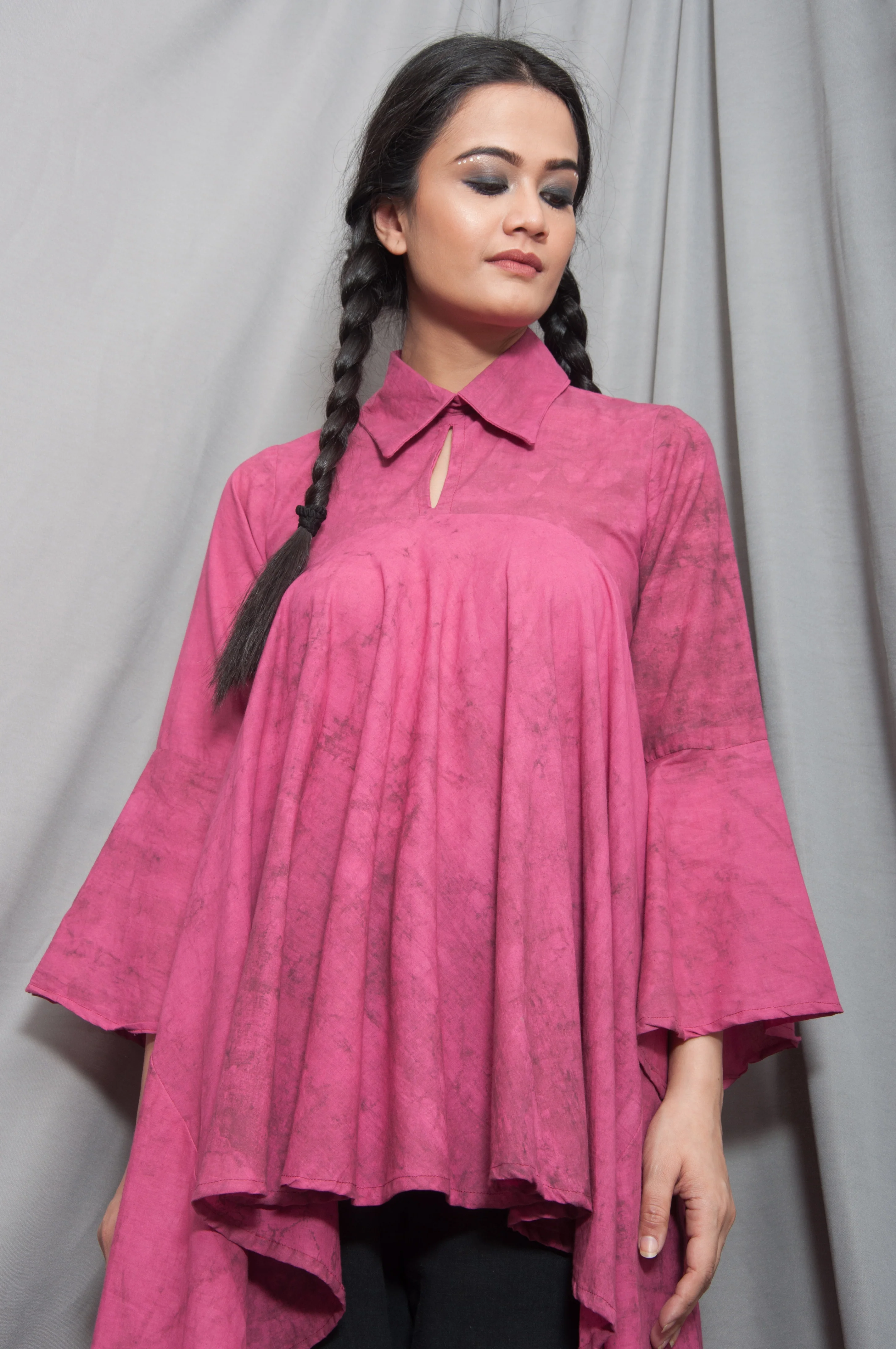Echo - Pink Asymmetrical Frill Top - Image 5