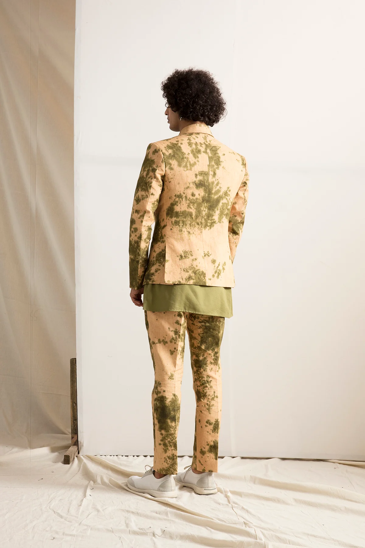Elgin - Tie & Dye Jacket with Green Kurta Set - Image 2