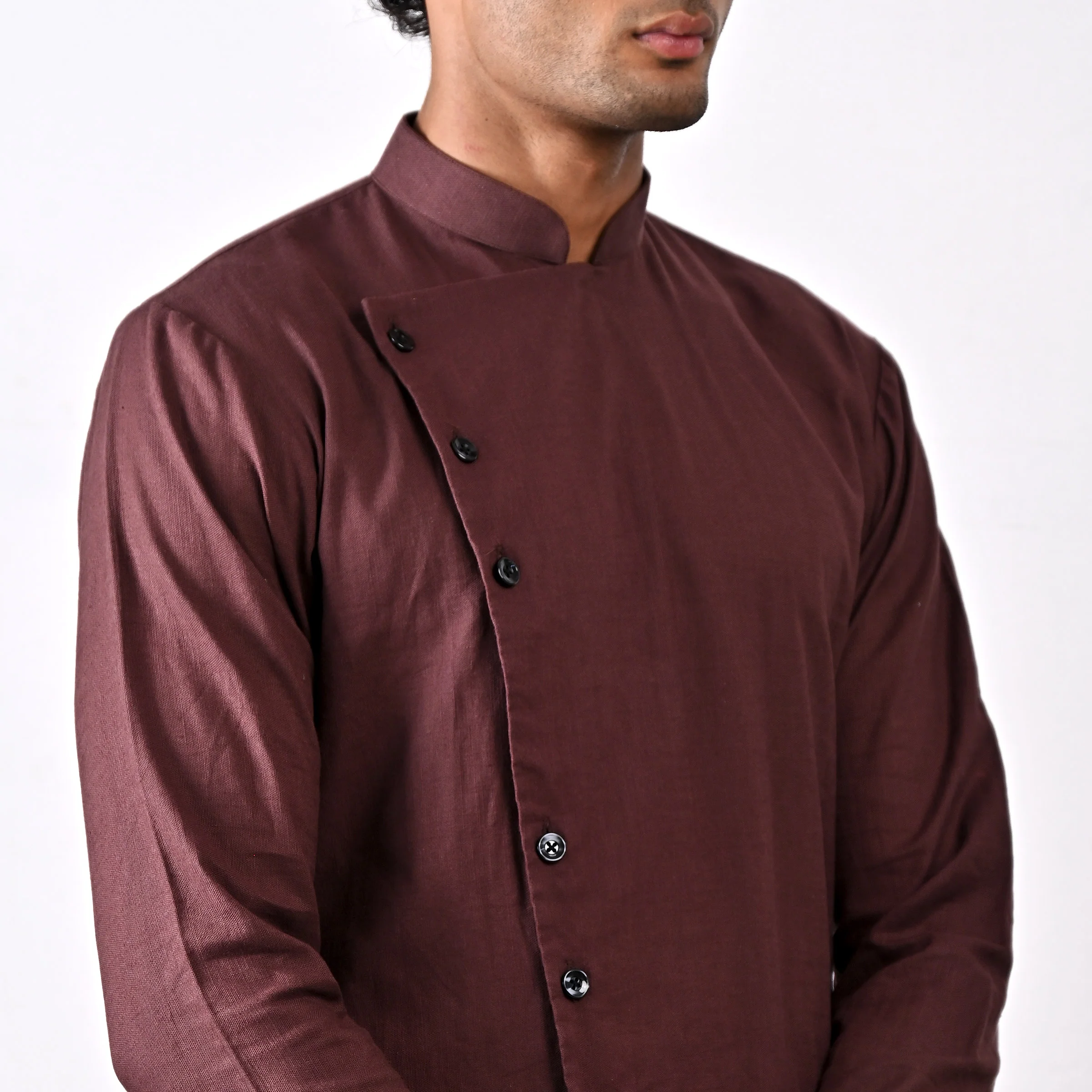 Everett - Dark Mahogany Long Kurta Set - Image 3