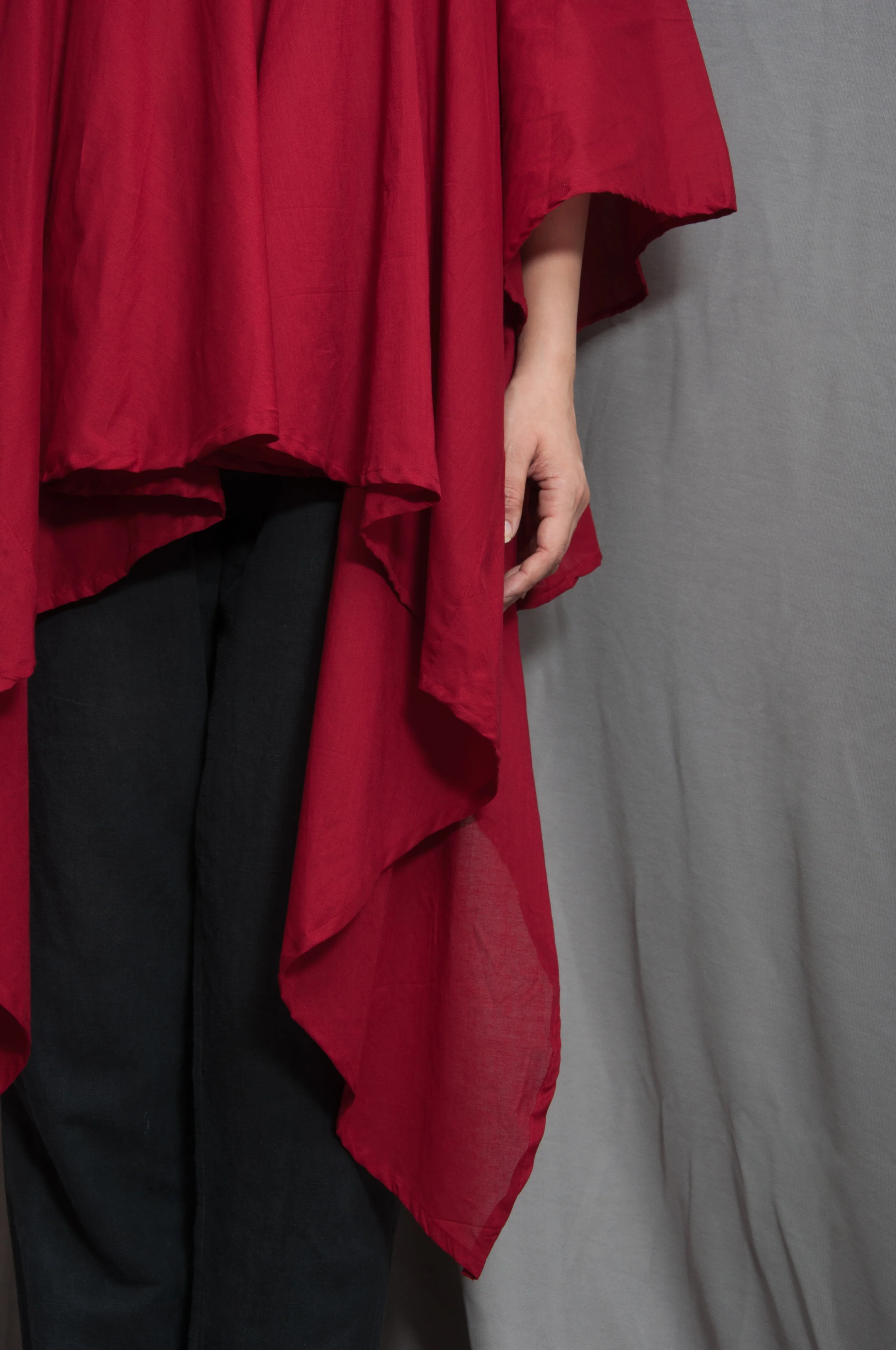 Flow- Maroon Asymmetrical Frill Top - Image 6