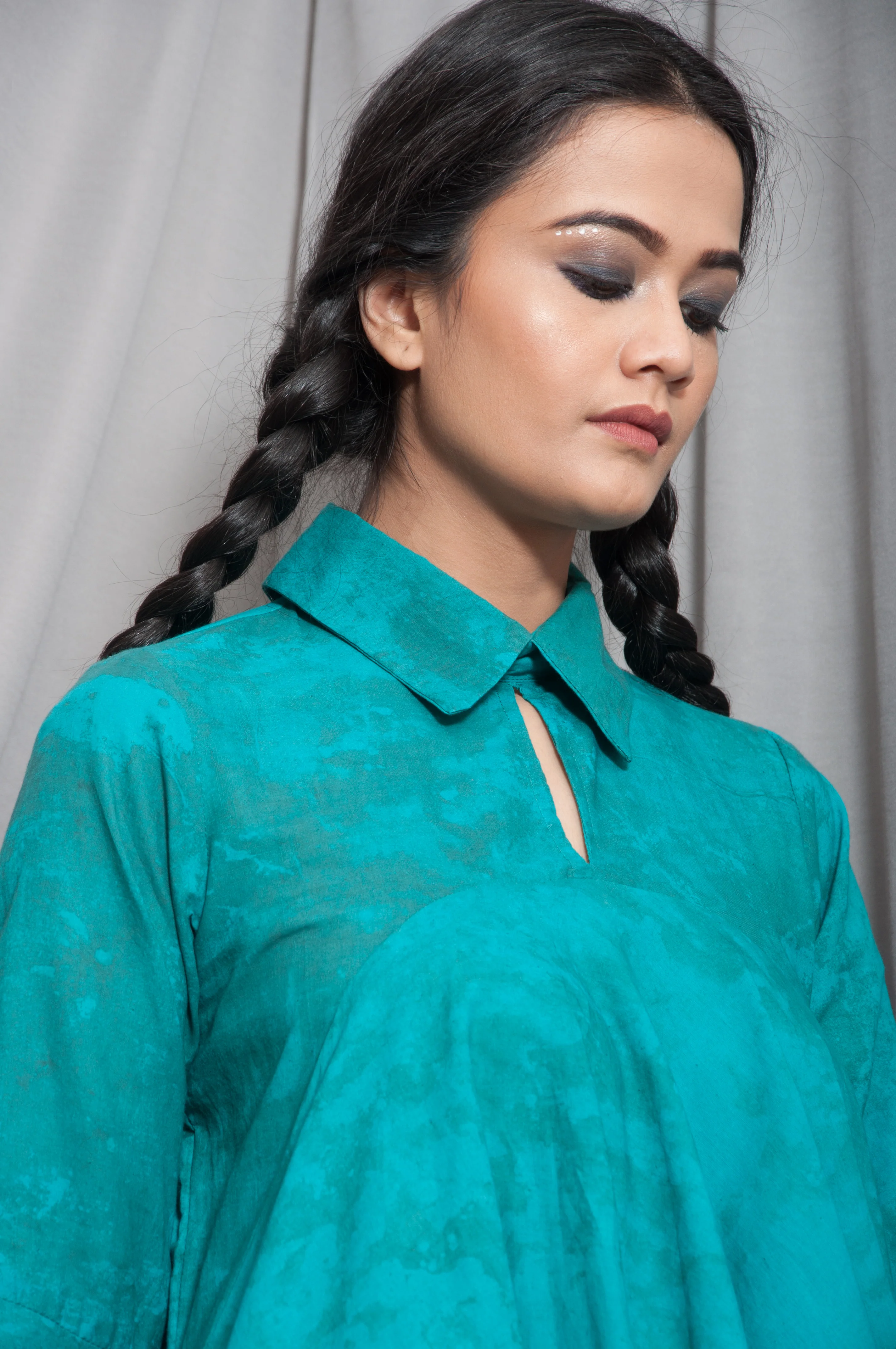 Asymmetrical Frill Top with Bell Sleeve - Image 4