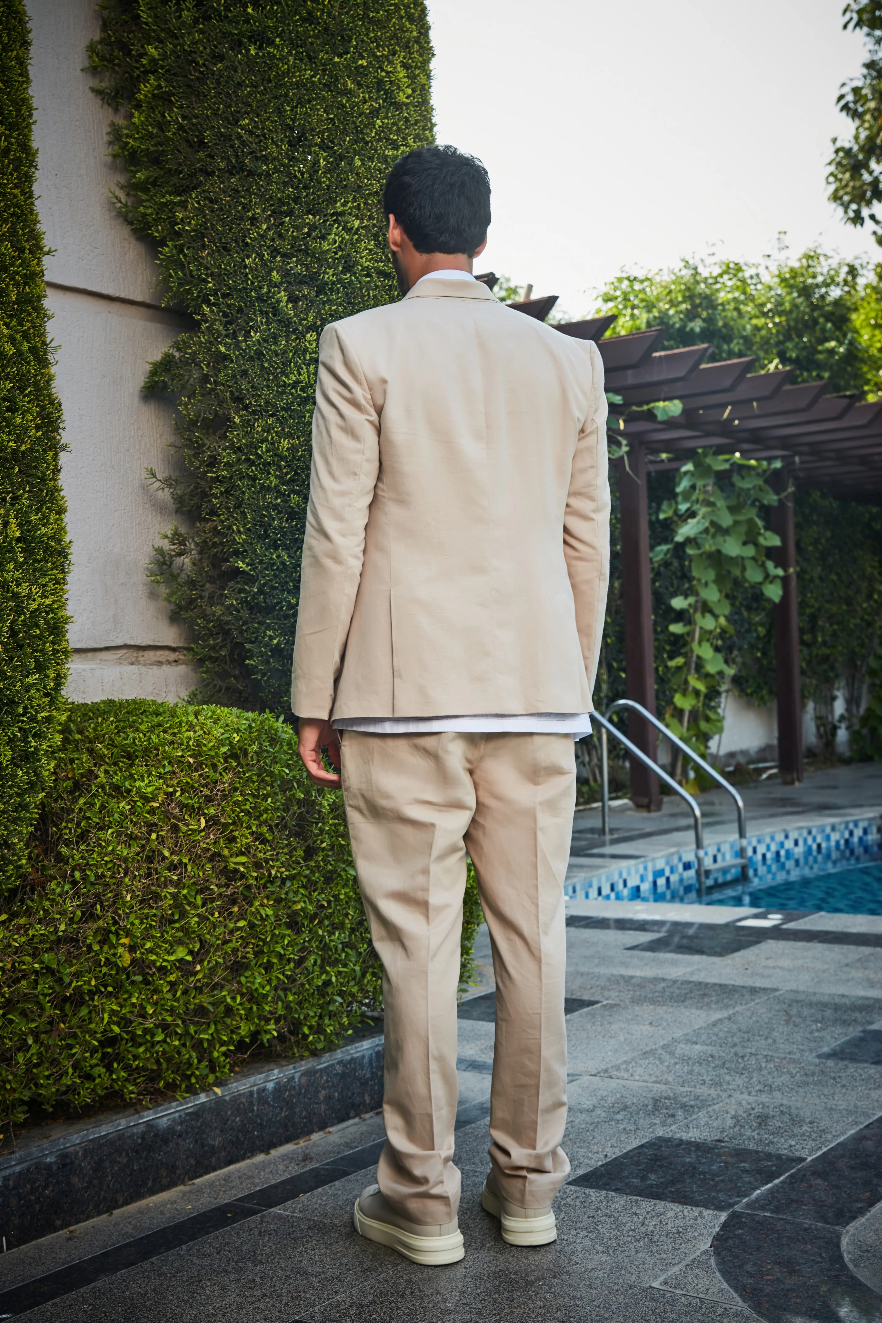 Glen- Beige Linen Jacket Set - Image 4