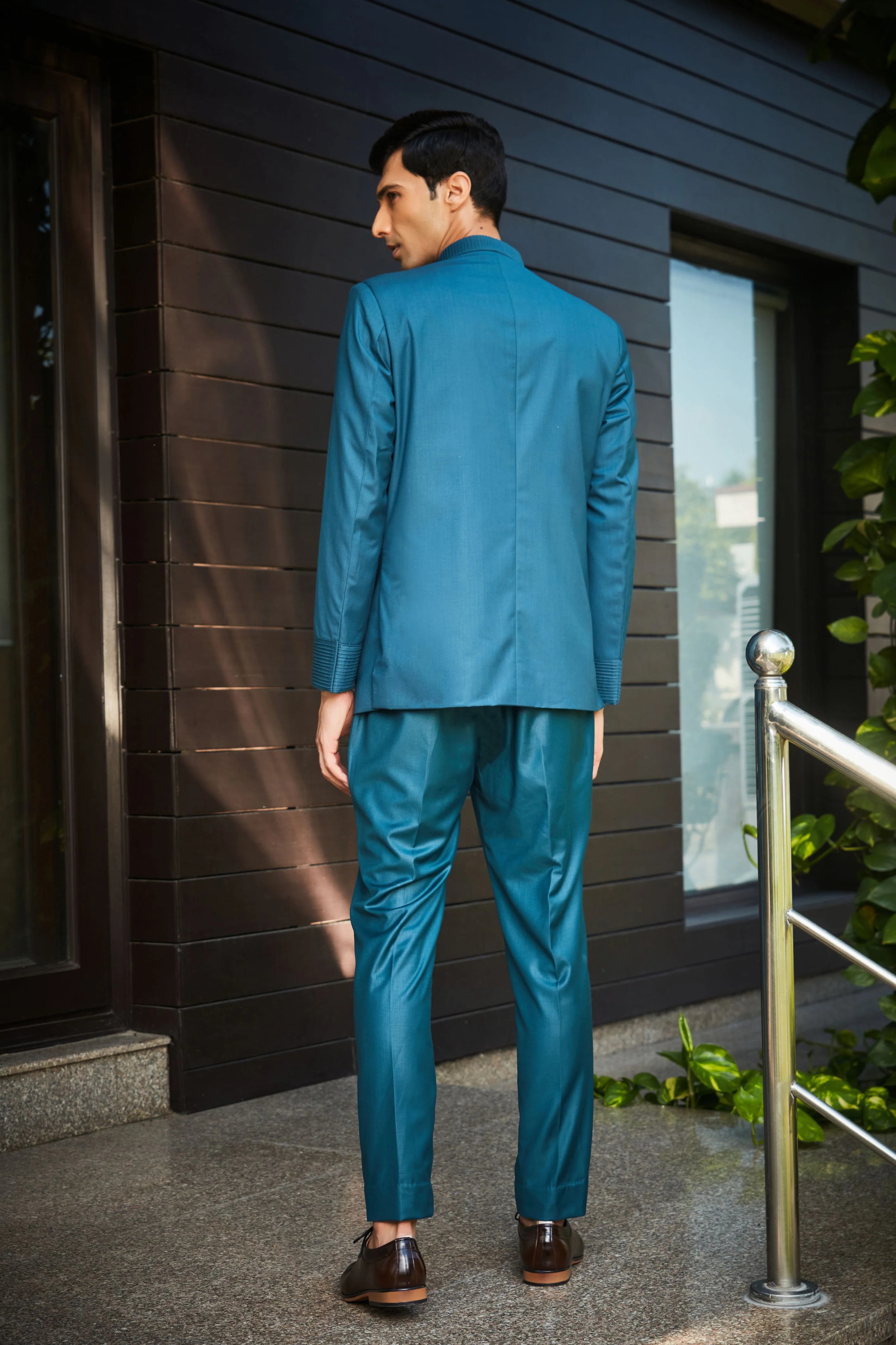 Greig-Teal Green Bandhgala set - Image 5