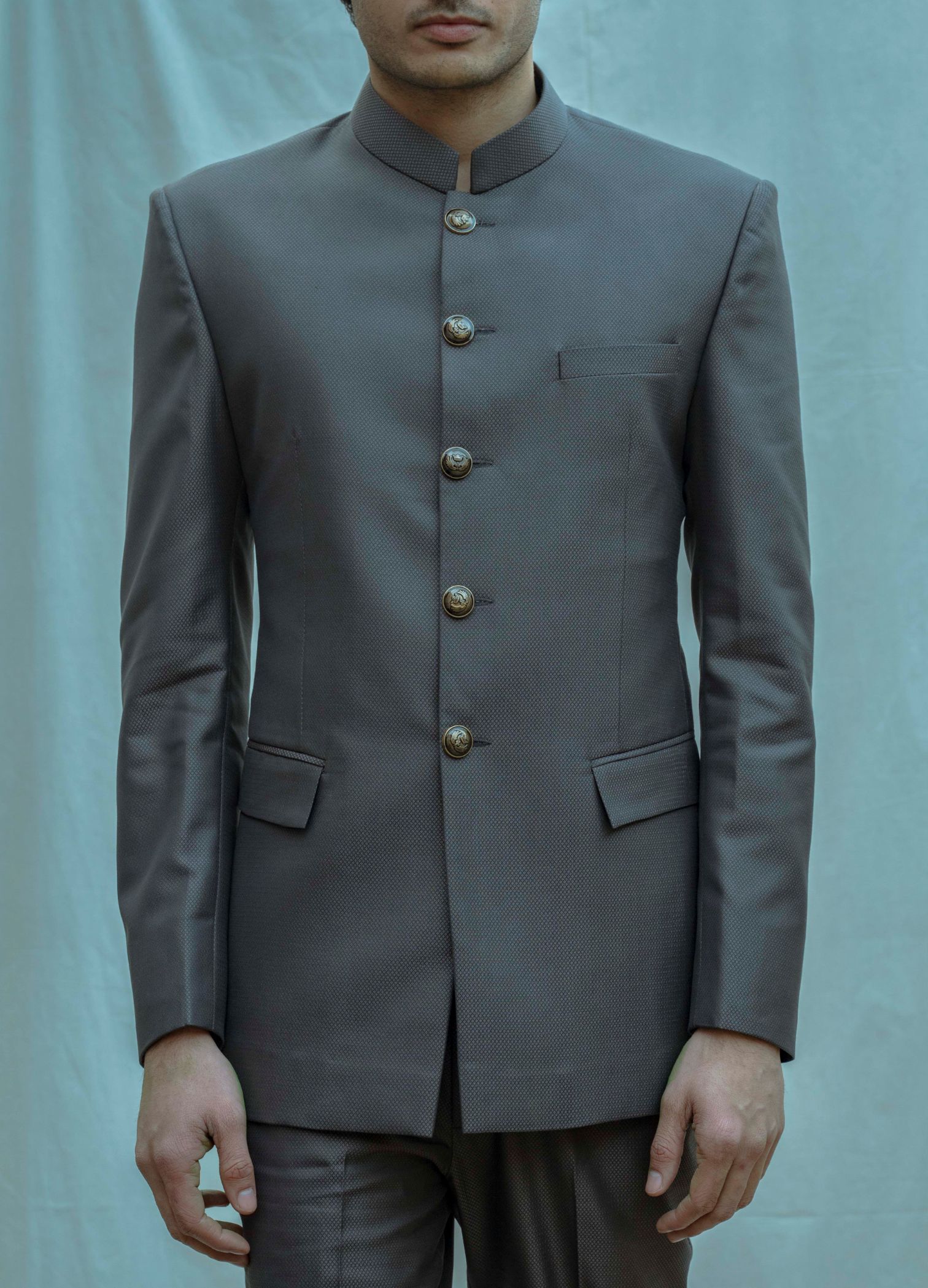 Grey Classic Bandgala set - Image 3