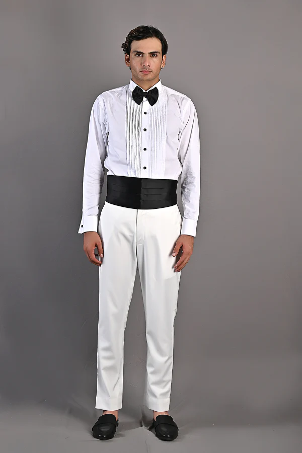 Hadrian - Off White Abstract Embroidered Tuxedo Set - Image 4