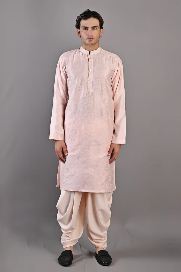 Harrison - Peach Embroidered Kurta Set