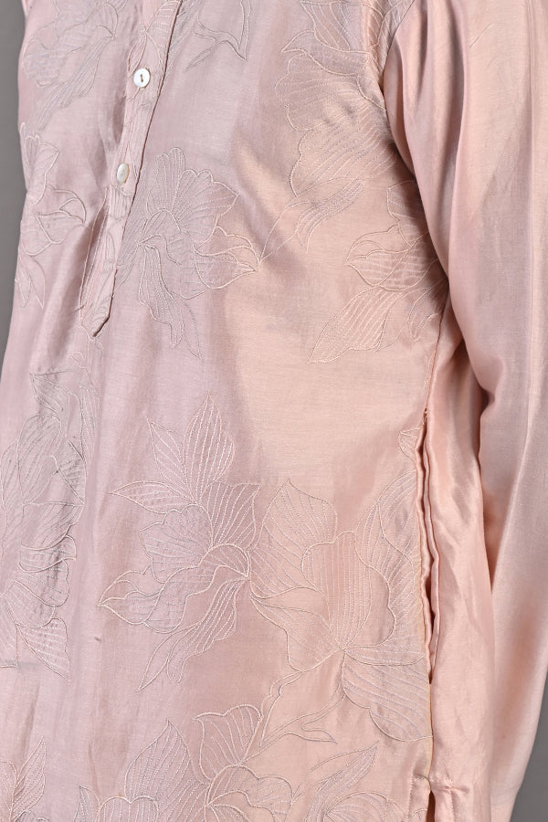 Harrison - Peach Embroidered Kurta Set - Image 2