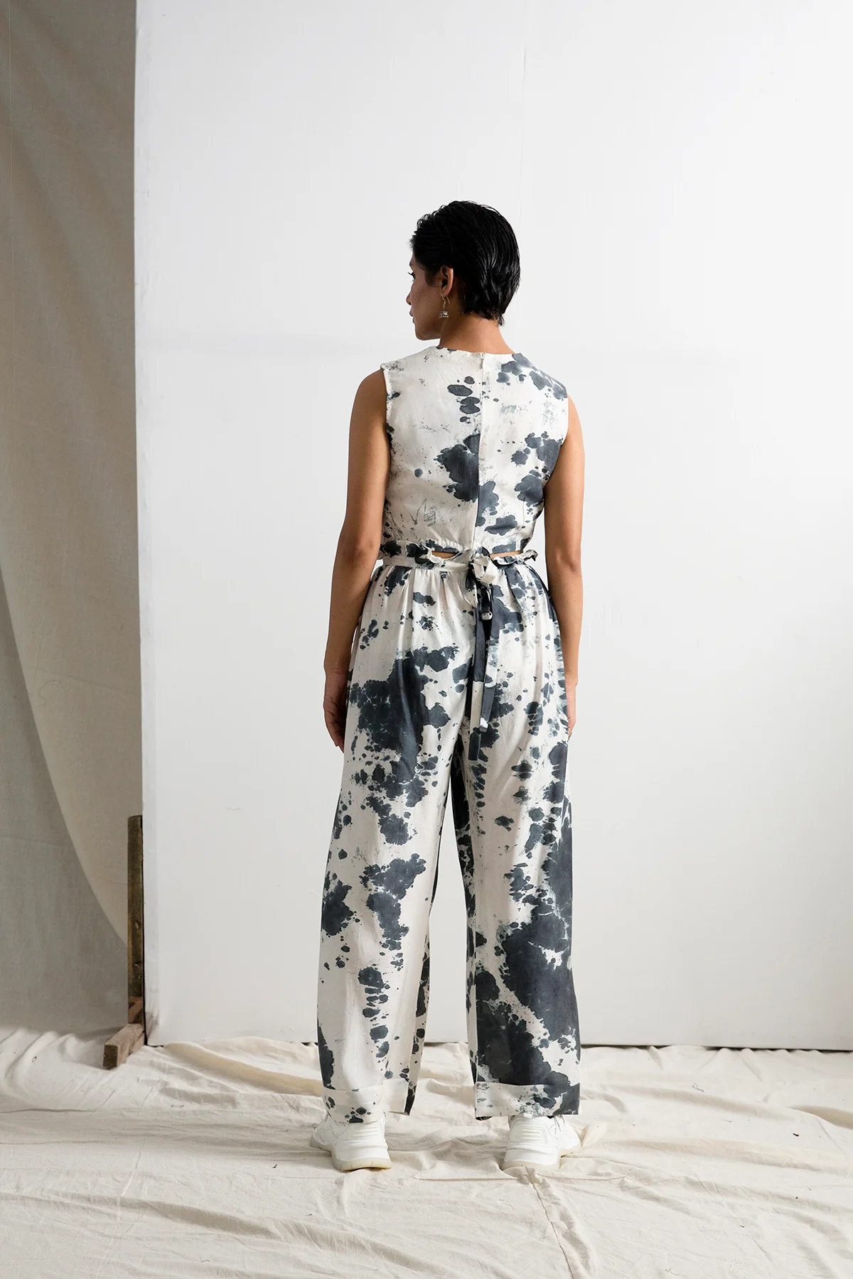 Helen - Tie & Dye Co-ord Cowl Top & Flared Bottom Set - Image 2
