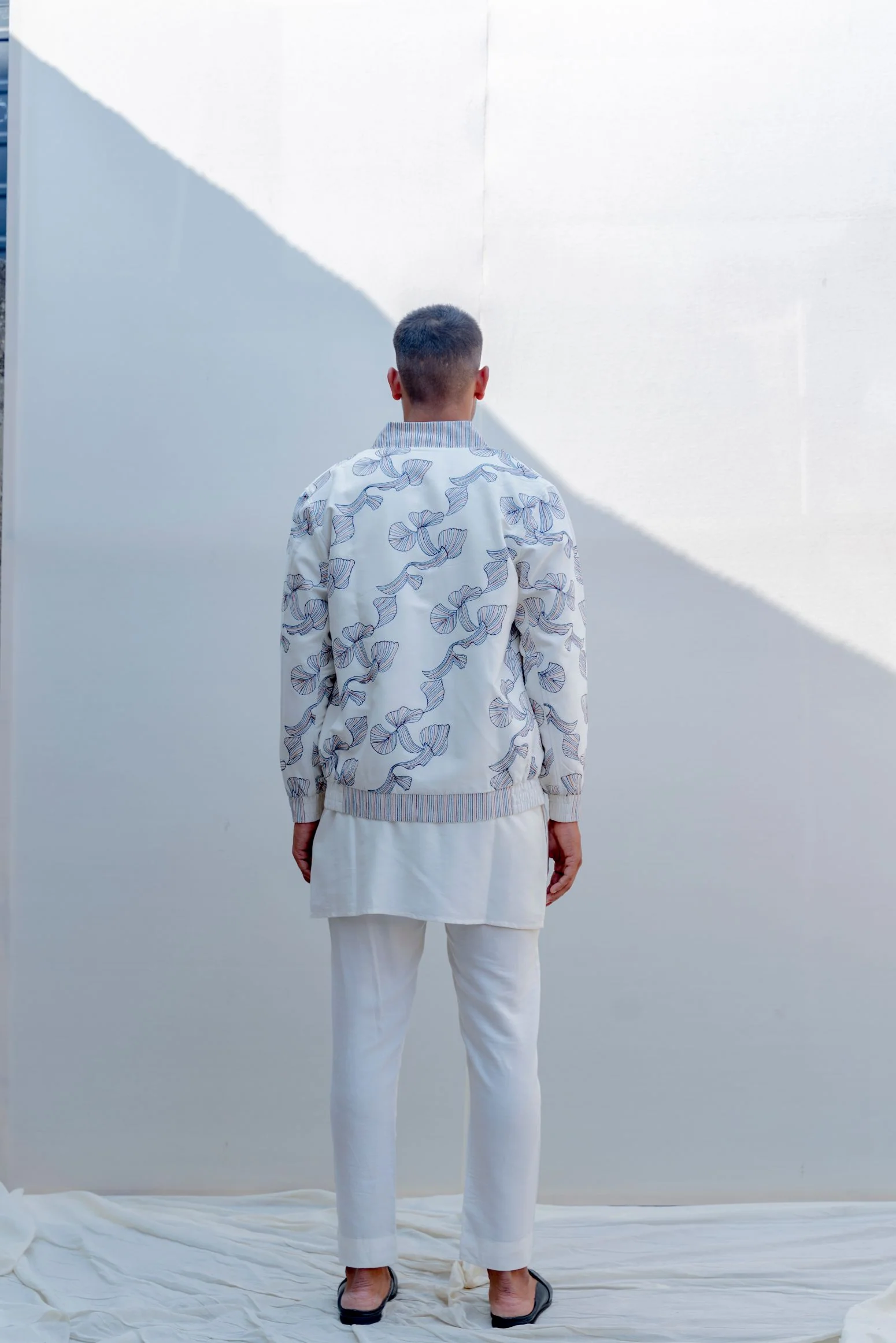 I & You - Off-white Abstract Embroiderd Bomber Jacket Set - Image 4