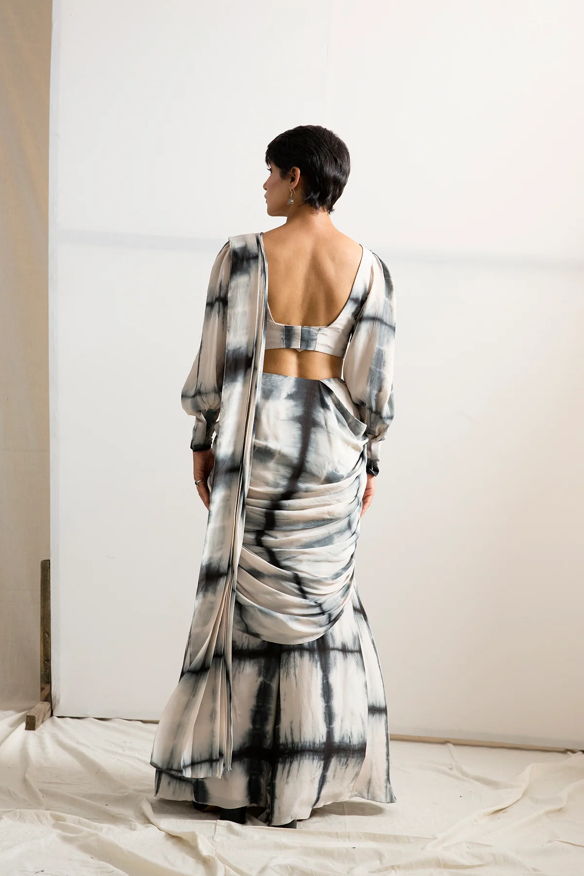 Irina - Tie & Dye Draped Saree - Image 3