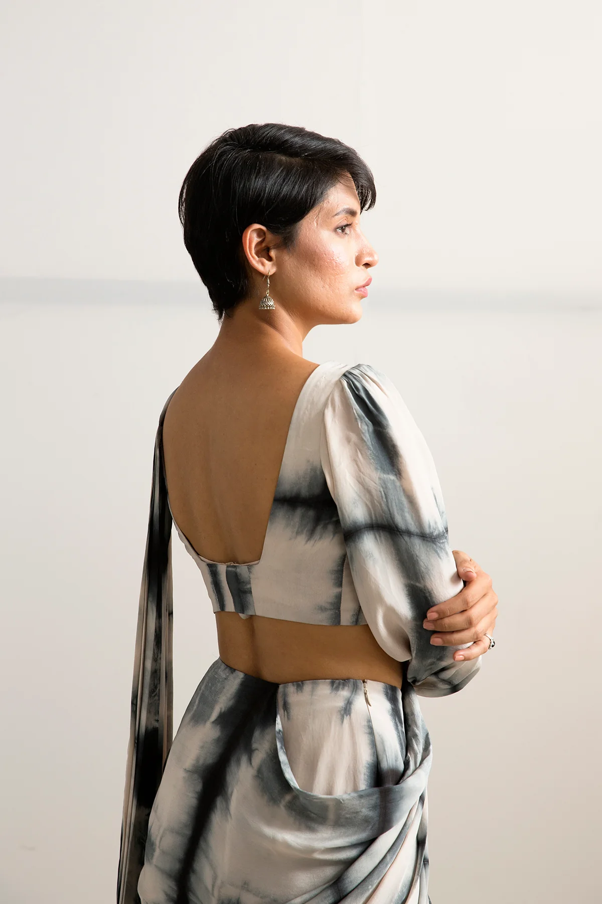 Irina - Tie & Dye Draped Saree - Image 4