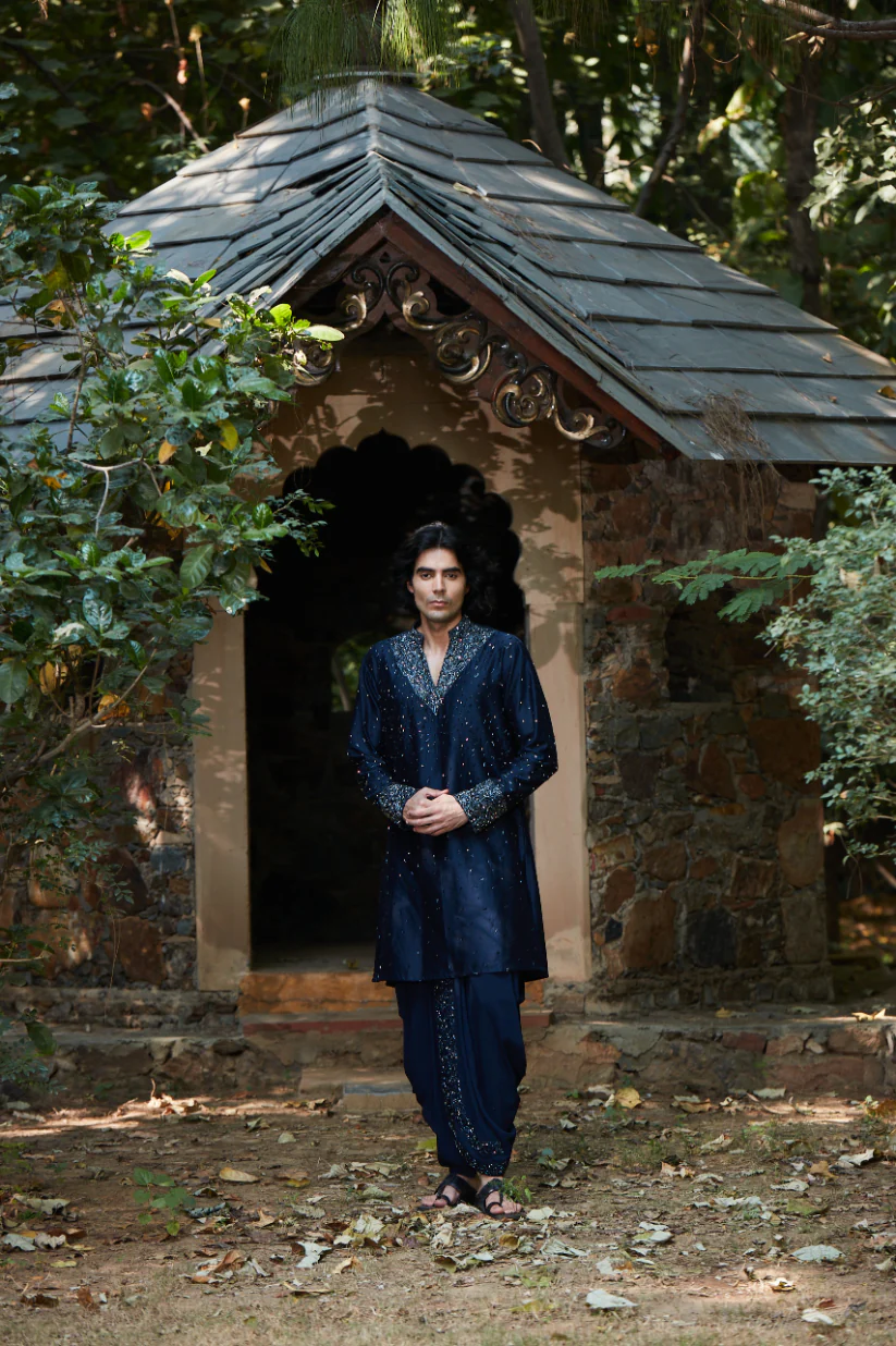 Iris Navy Blue Kurta - Image 3