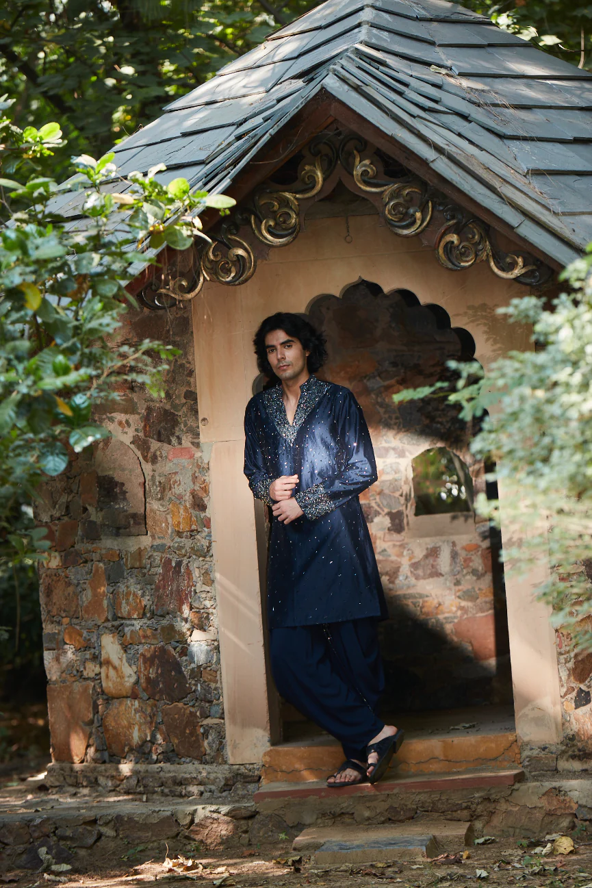 Iris Navy Blue Kurta - Image 4