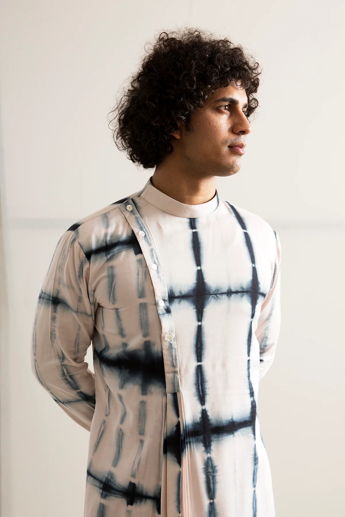 Isla - Tie & Dye Asymmetric Kurta with Pant Set - Image 3