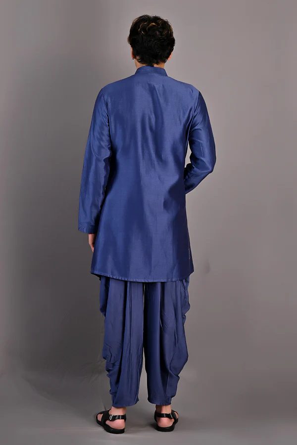 Jacinto - Blue Abstract Embroidered Kurta & Salwar Set - Image 5