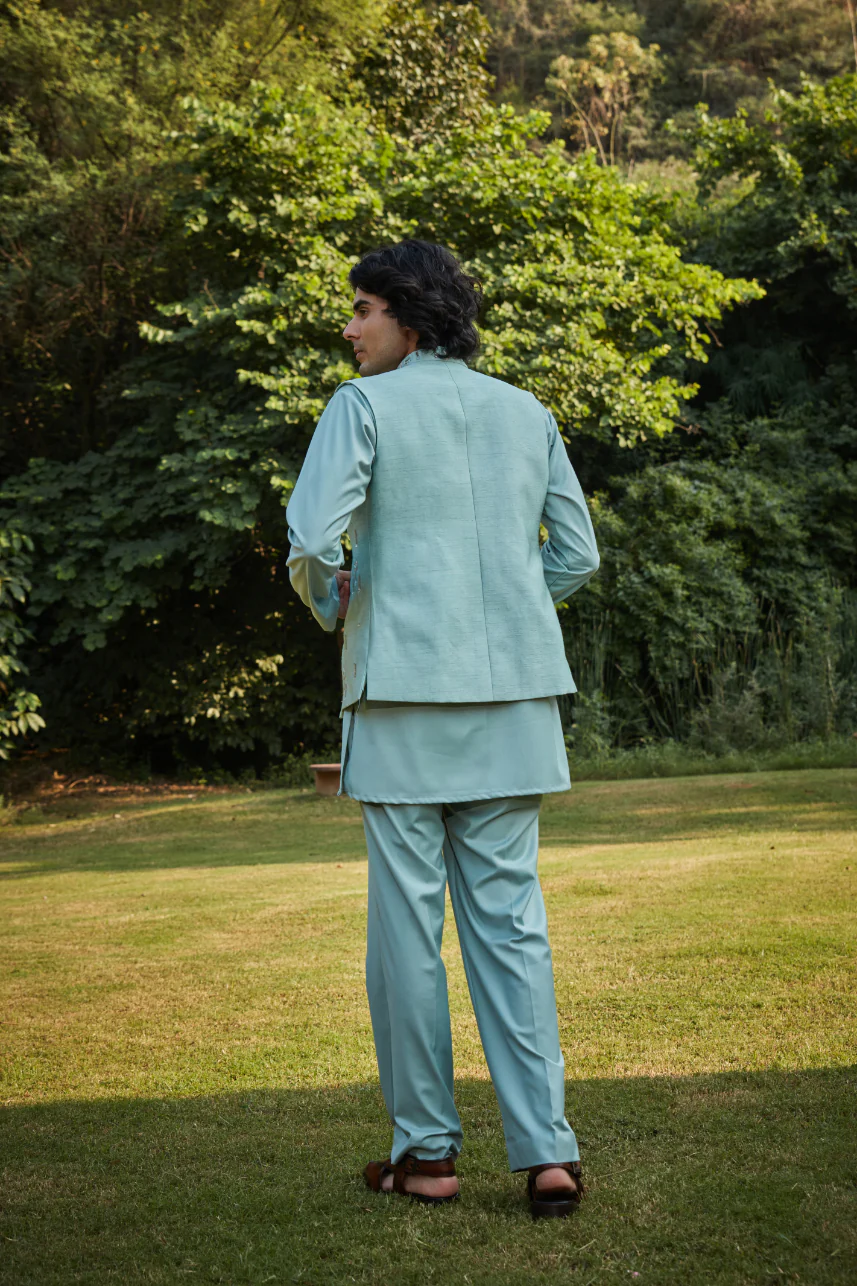 Jade Nehru Jacket Set - Image 2