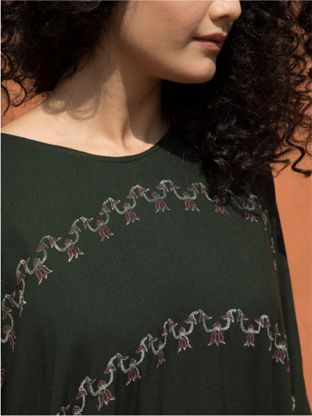 The Elizabeth- Block Printed Black Kaftan - Image 4
