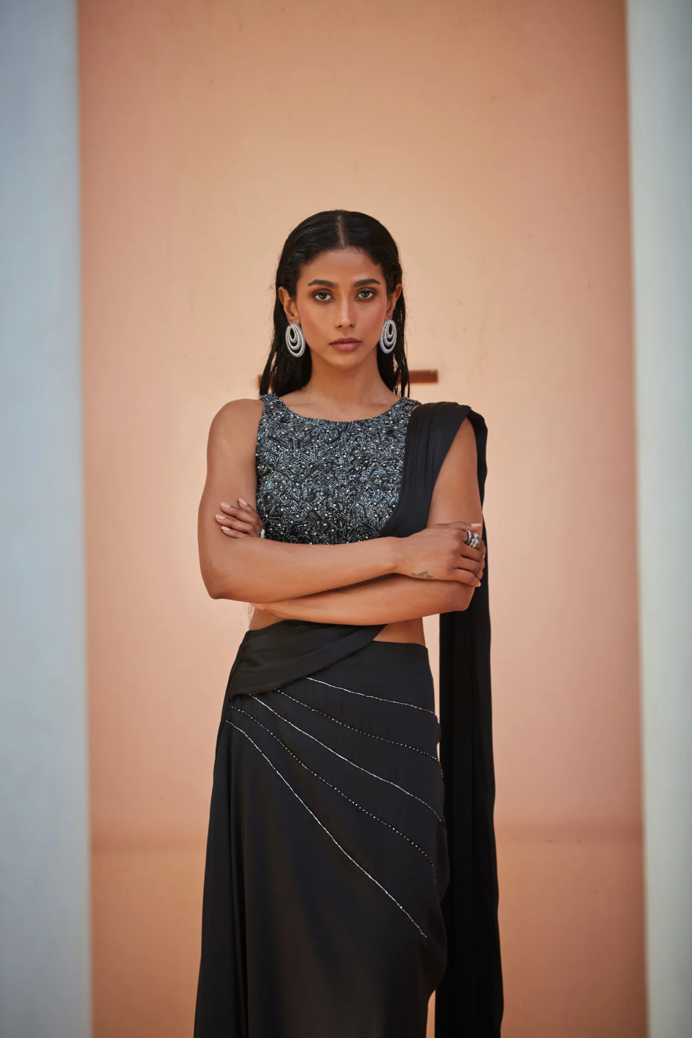 Kareena-Black Concept Sari - Image 3