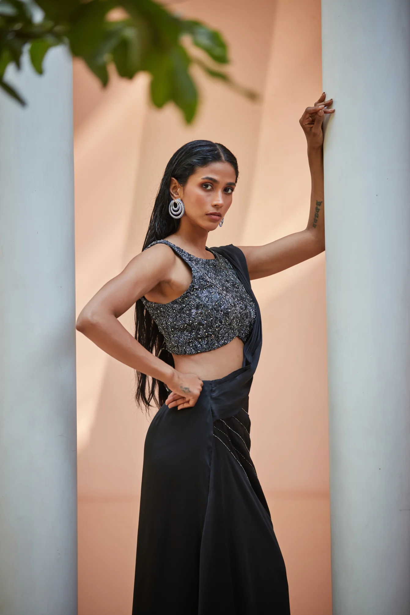 Kareena-Black Concept Sari - Image 4