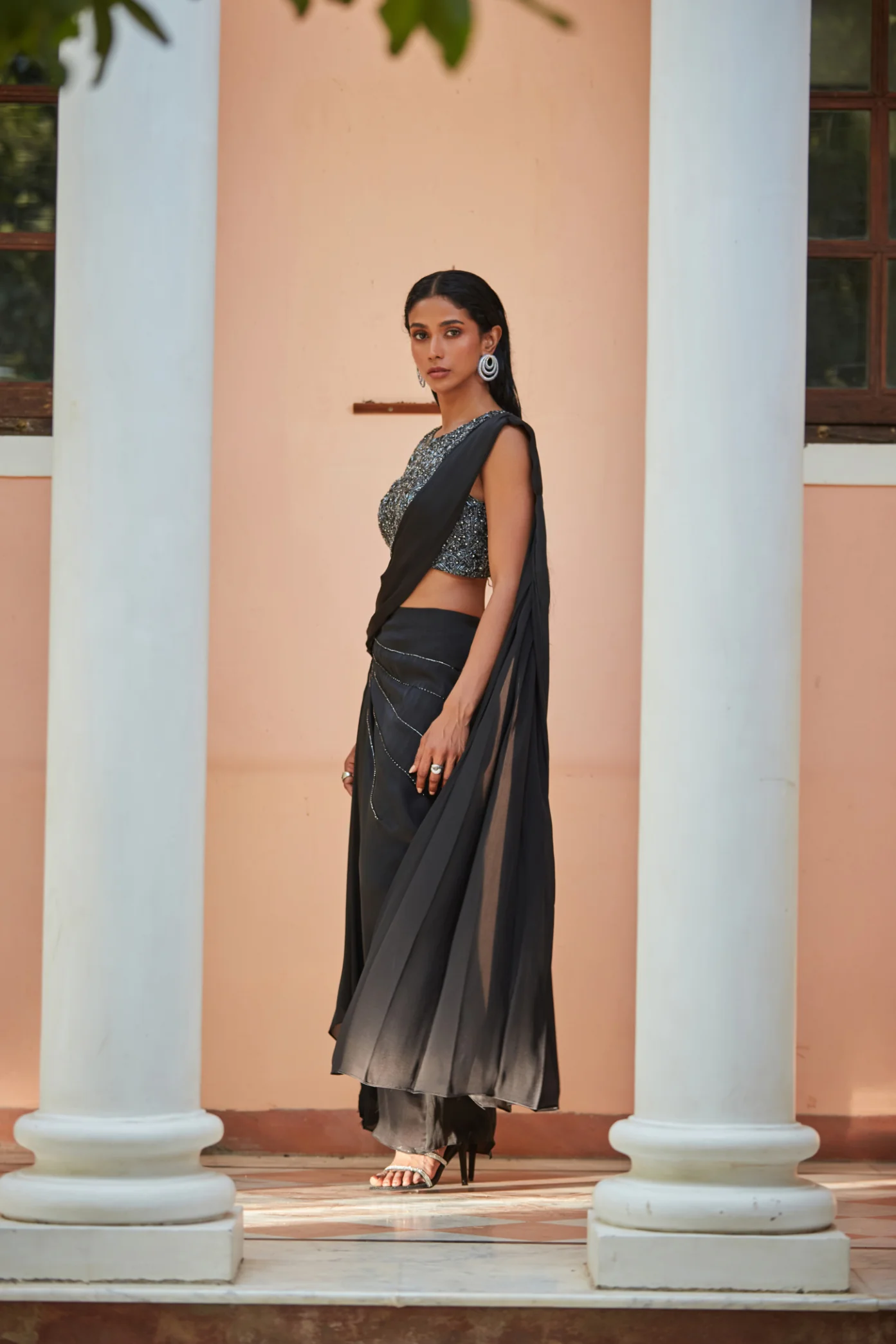 Kareena-Black Concept Sari - Image 5